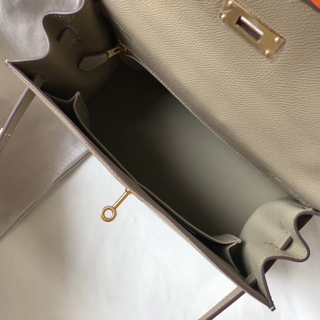 H**mes kelly 28cm sellier bag in tourterelle epsom leather