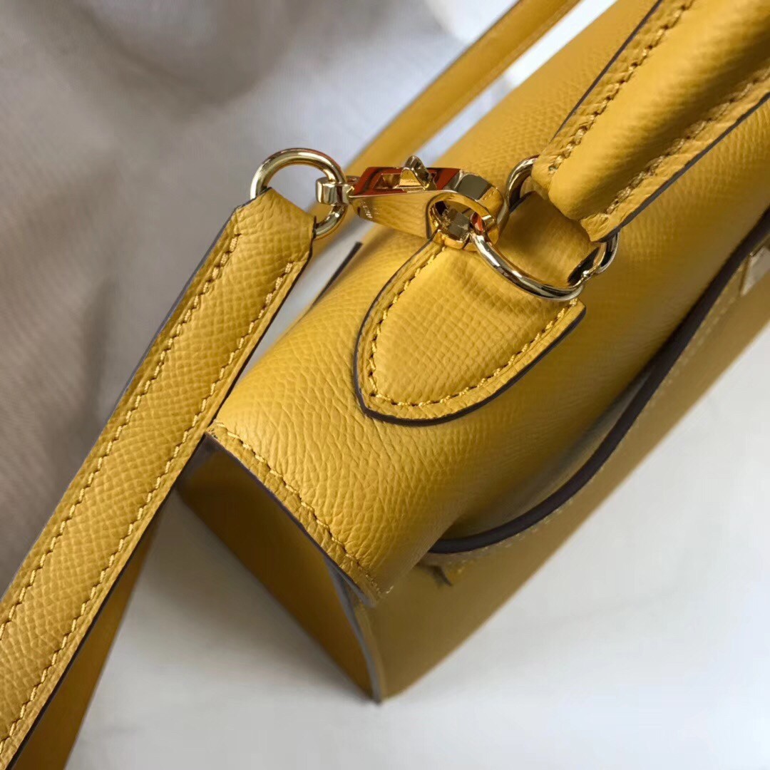 H**mes kelly 28cm sellier bag in yellow epsom leather