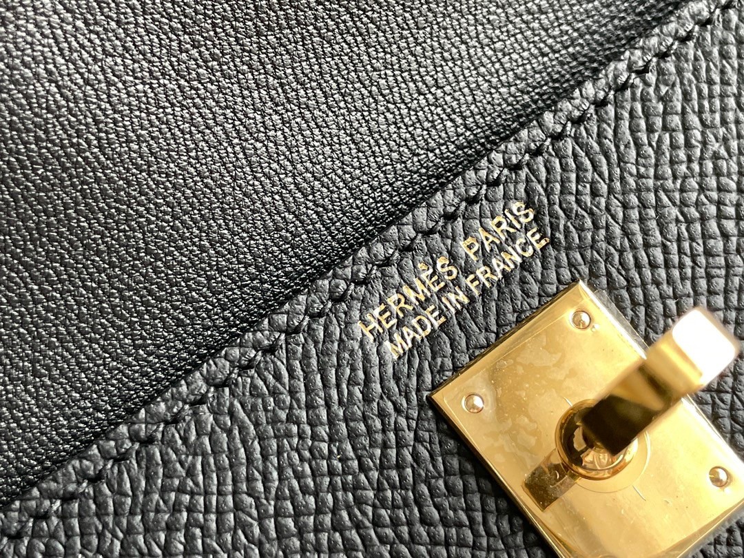 H**mes kelly en desordre 20 handmade bag in black epsom calfskin