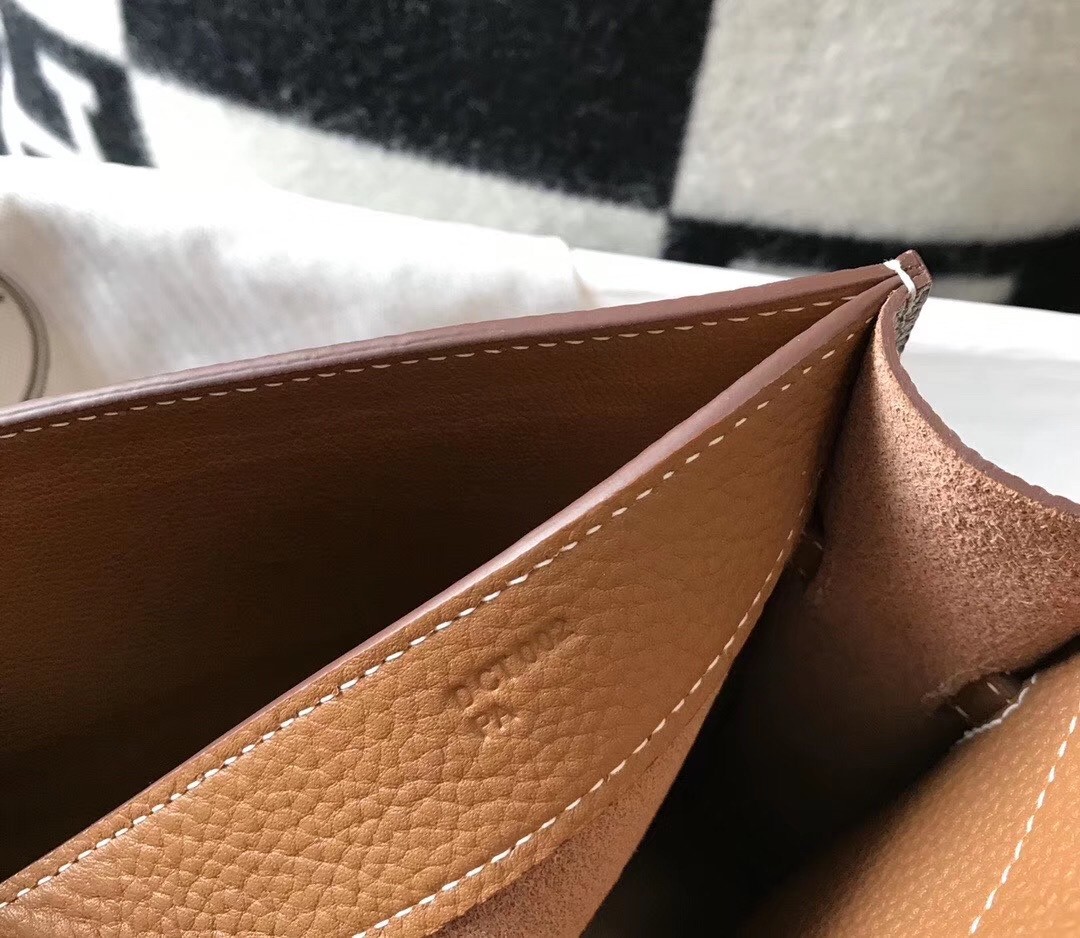 H**mes kelly depeche 38 briefcase in brown calfskin