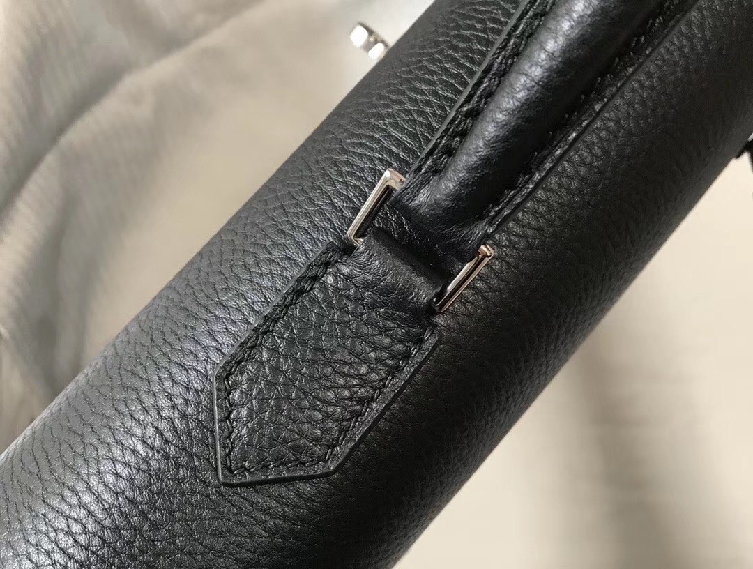 H**mes kelly depeche 38 briefcase in black calfskin