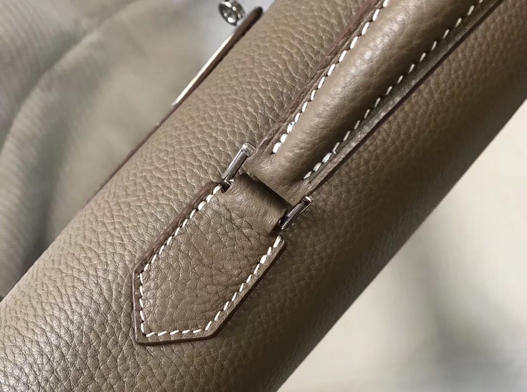 H**mes kelly depeche 38 briefcase in taupe calfskin