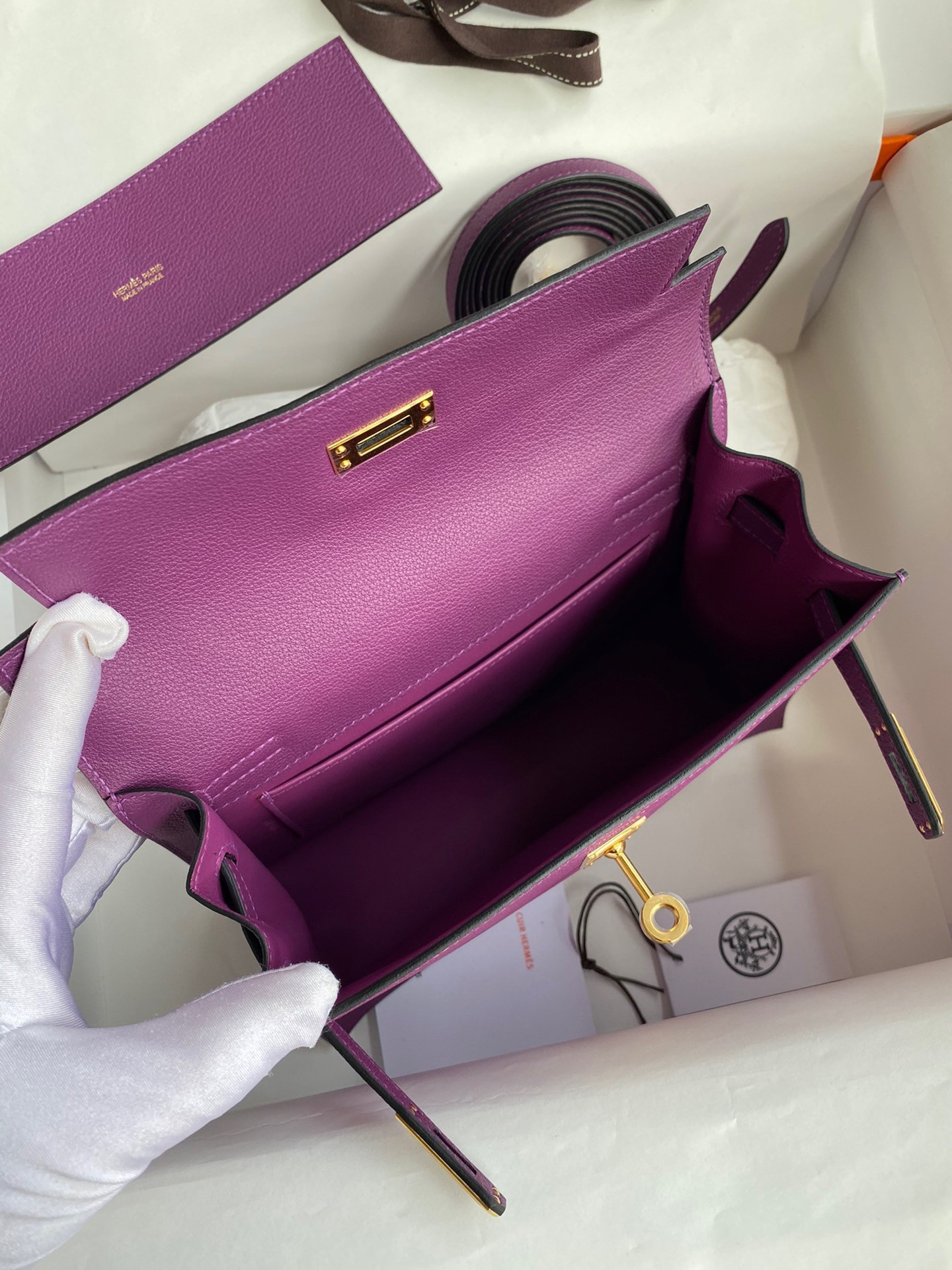 H**mes kelly danse ii handmade bag in anemone evercolor calfskin