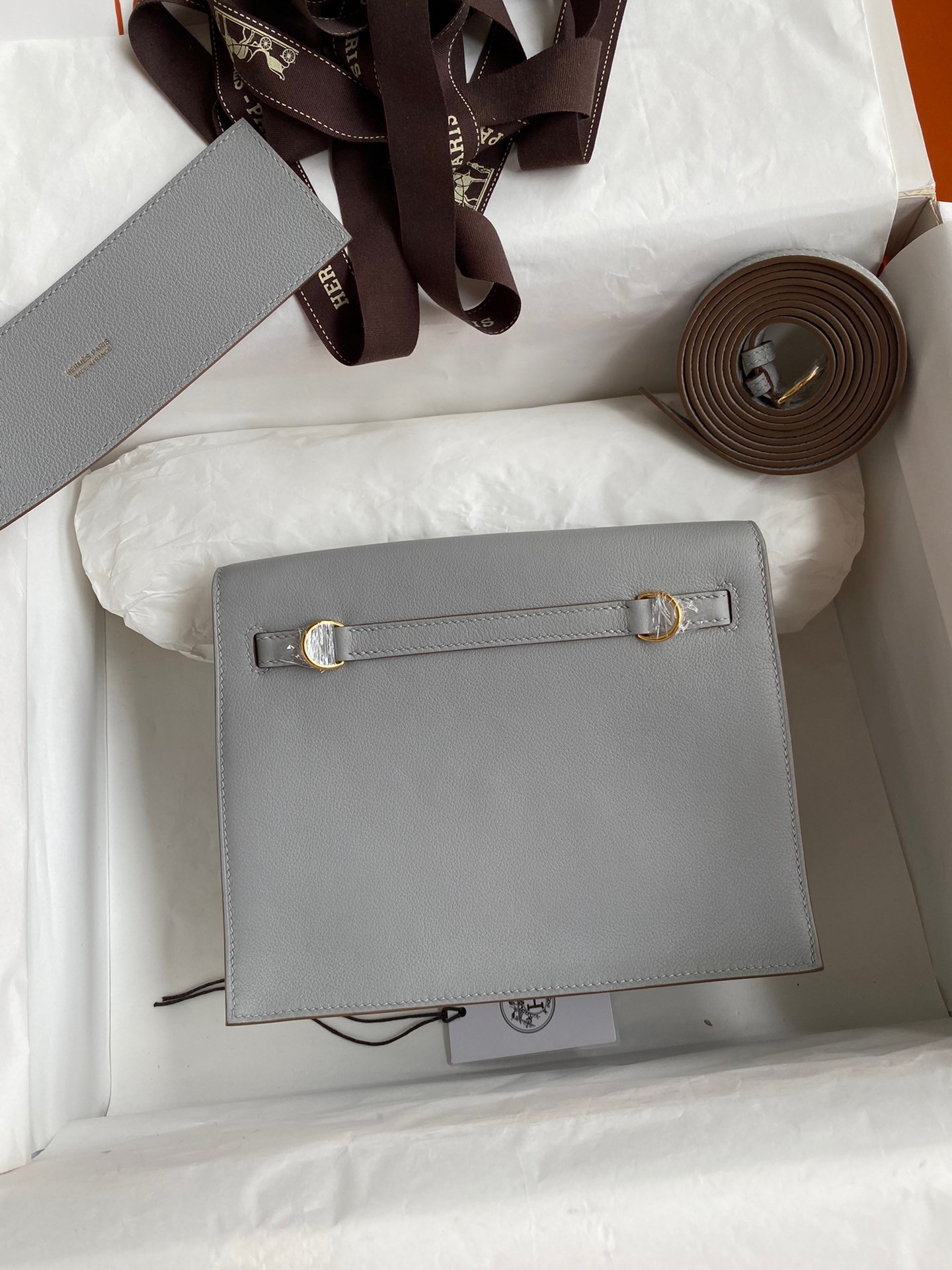 H**mes kelly danse ii bag in blue glacier evercolor calfskin