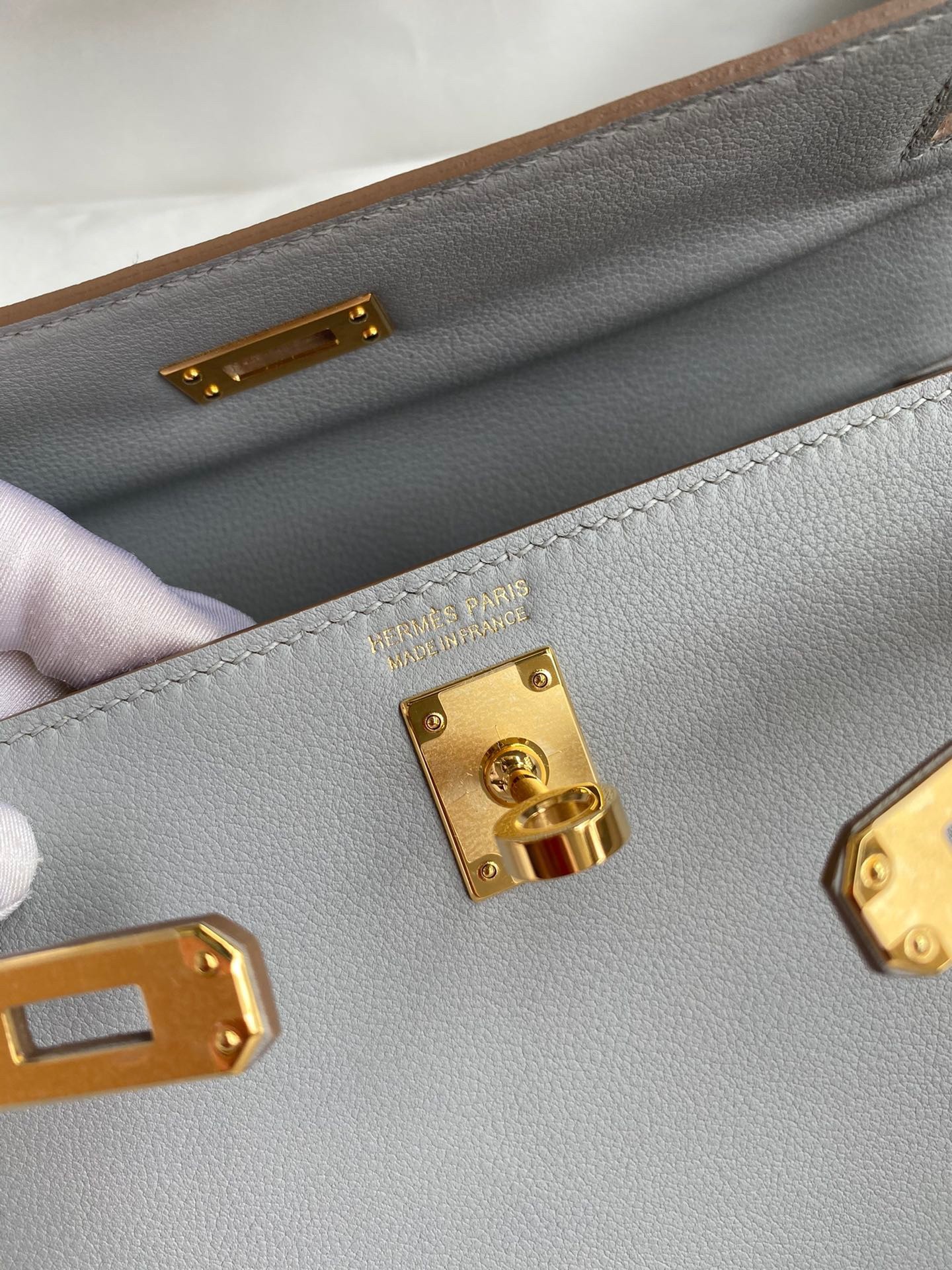 H**mes kelly danse ii bag in blue glacier evercolor calfskin