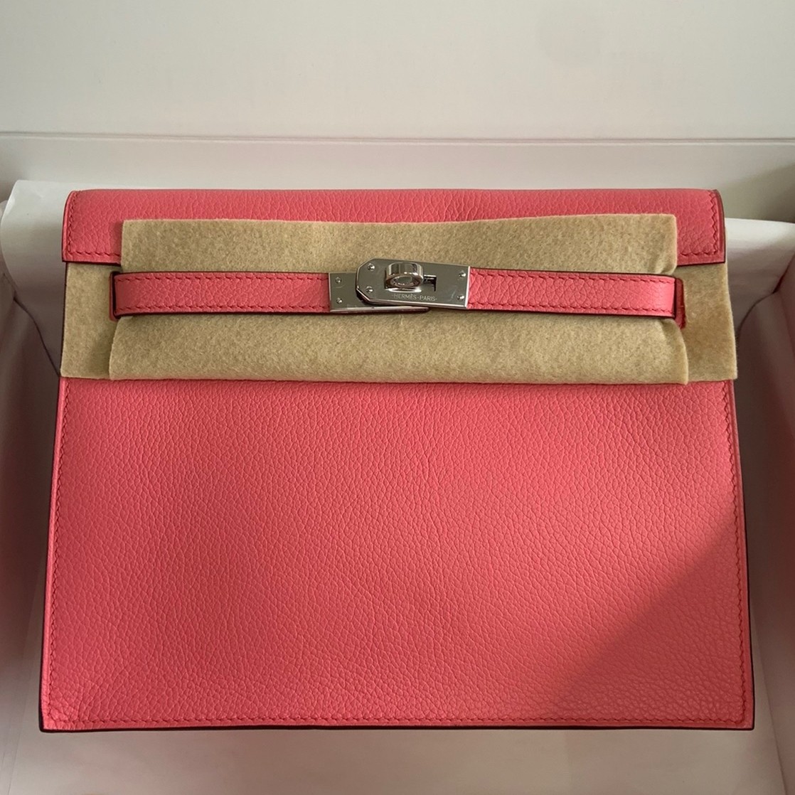 H**mes kelly danse ii handmade bag in rose lipstick evercolor calfskin