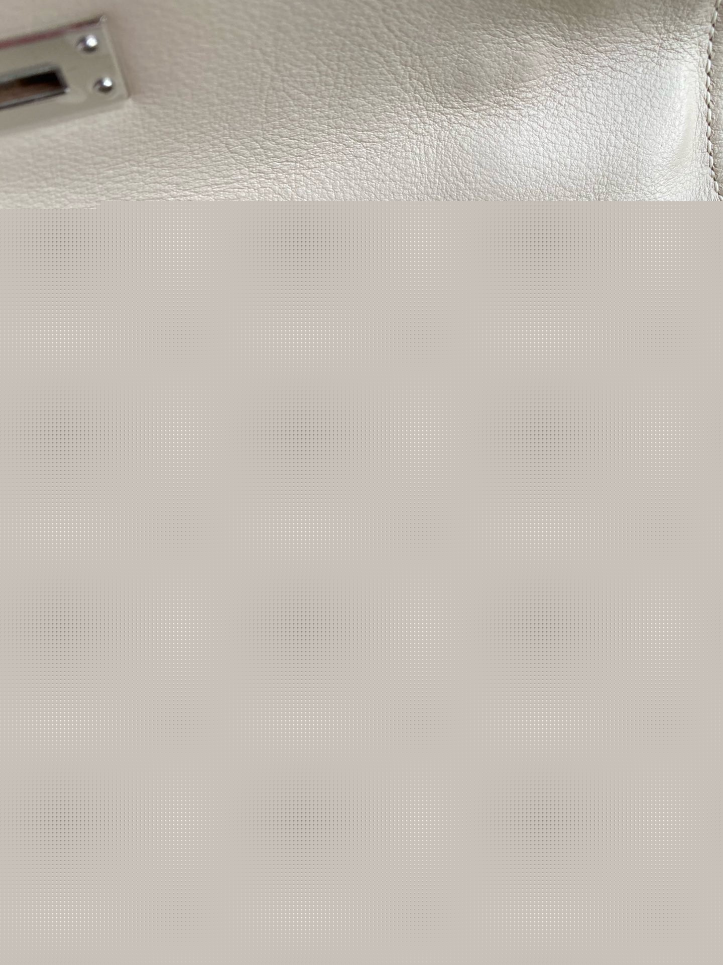 H**mes kelly pochette handmade bag in craie swift calfskin
