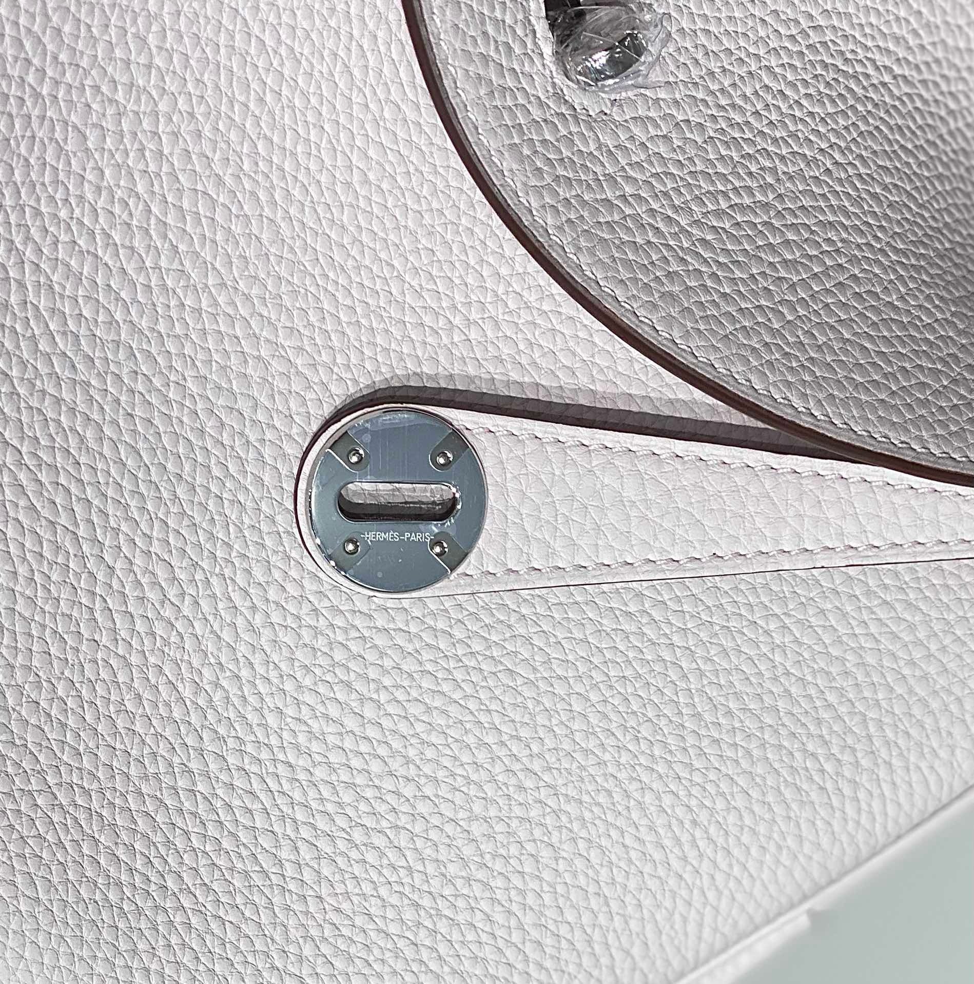 H**mes lindy 30cm bag in mauve pale clemence leather phw