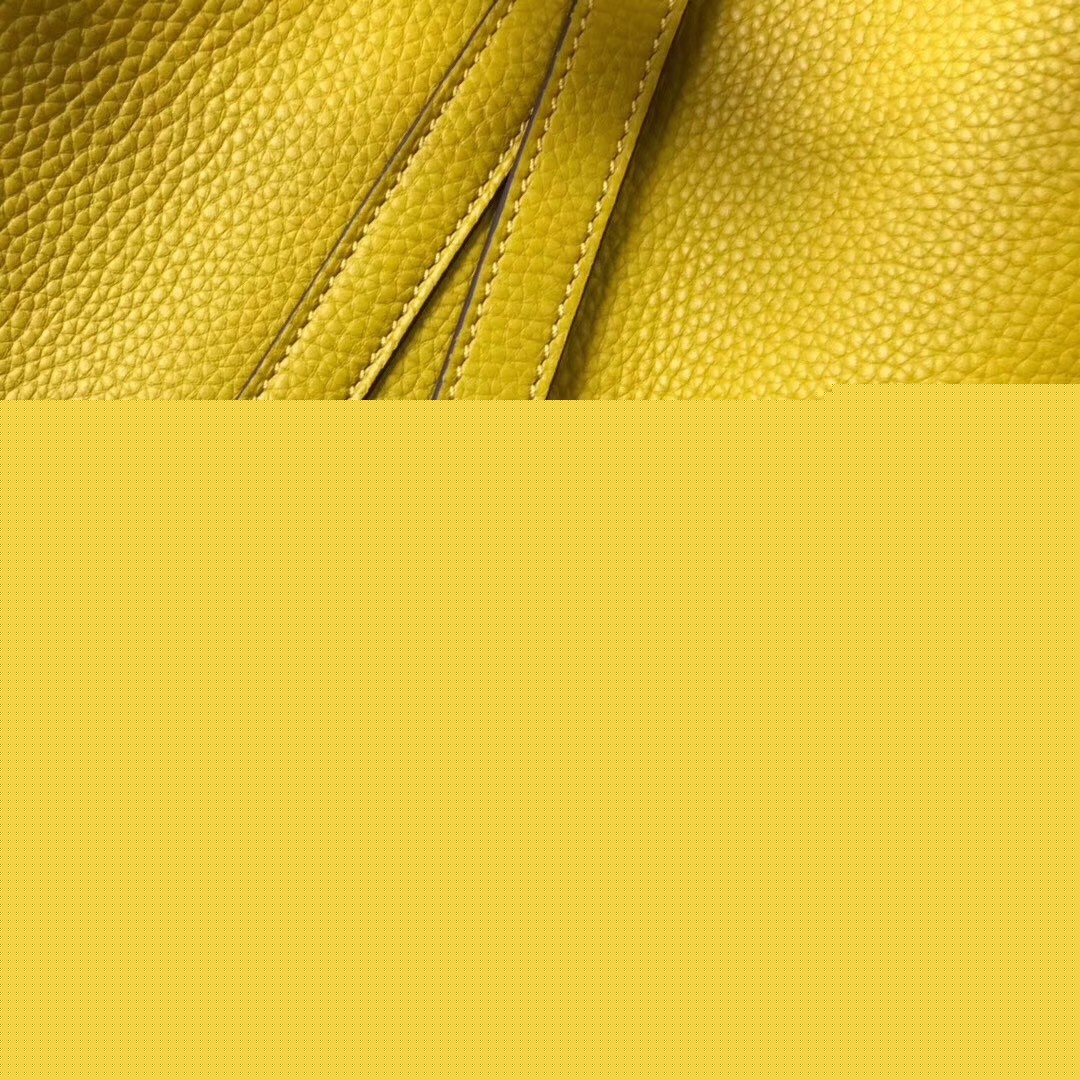 H**mes picotin lock 18 bag in yellow clemence leather