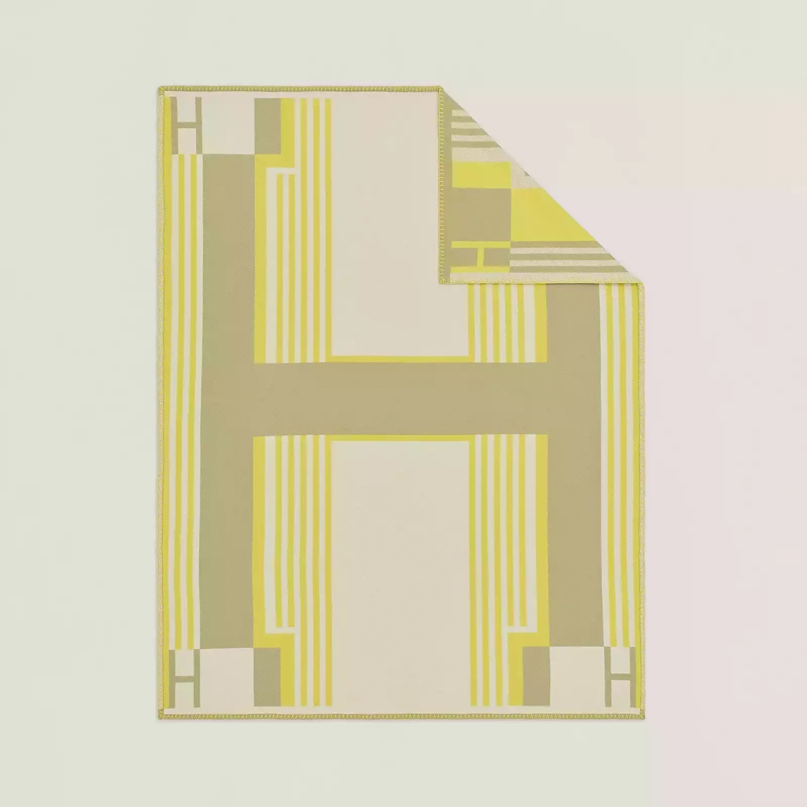 H**mes ithaque blanket in tilleul wool and cashmere
