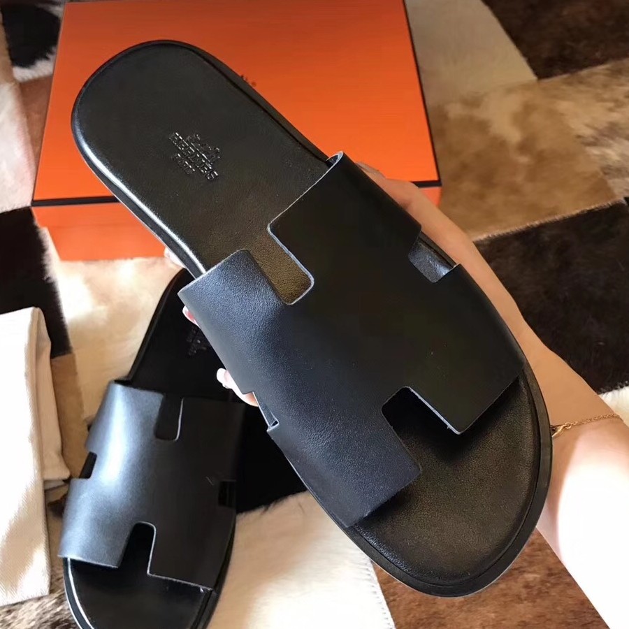 H**mes black swift izmir sandals