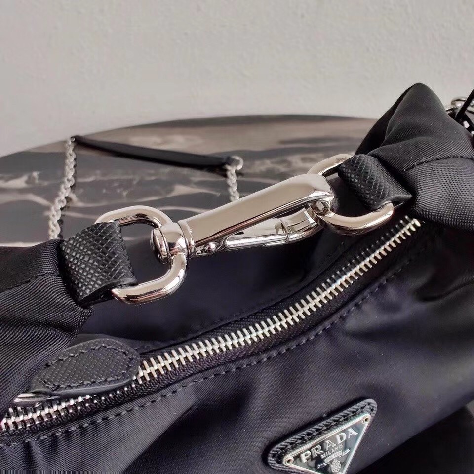 Pra*a black nylon re-edition 2006 hobo bag