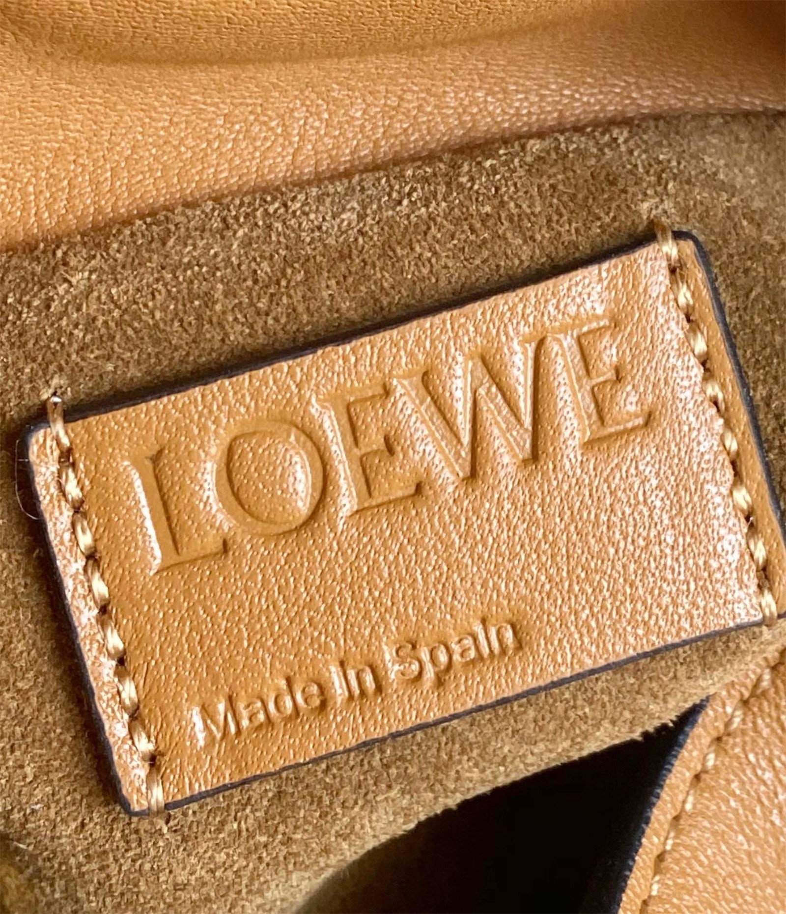 L0ew* flamenco nano clutch in brown nappa leather