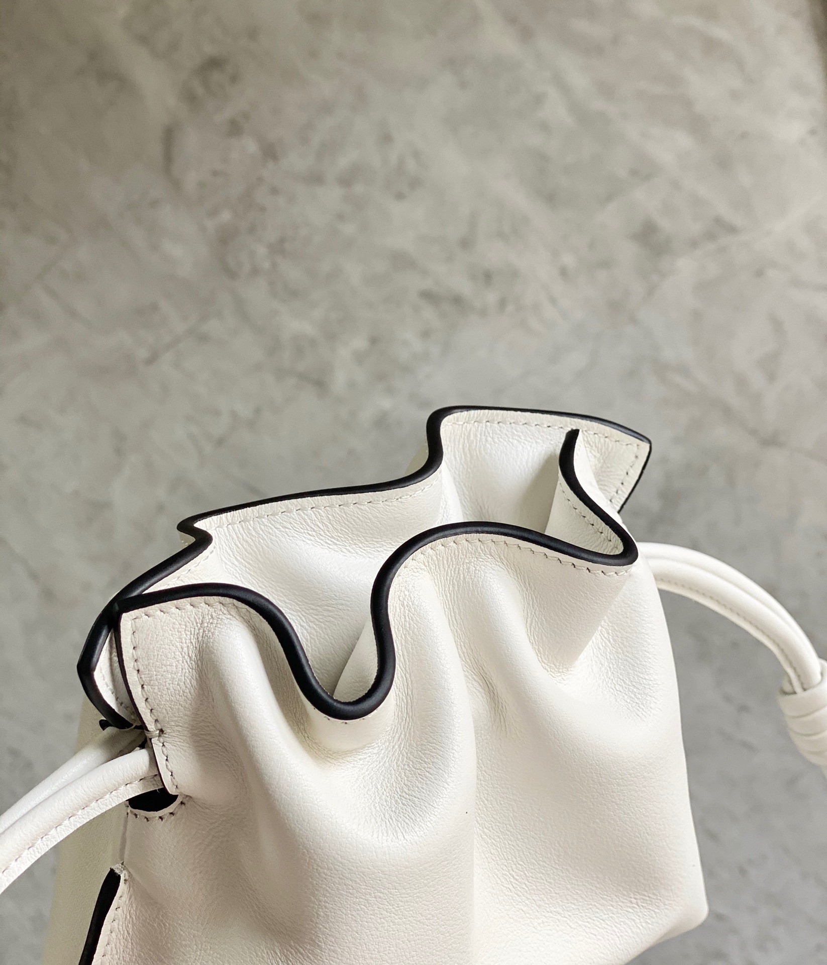 L0ew* flamenco nano clutch in white nappa leather