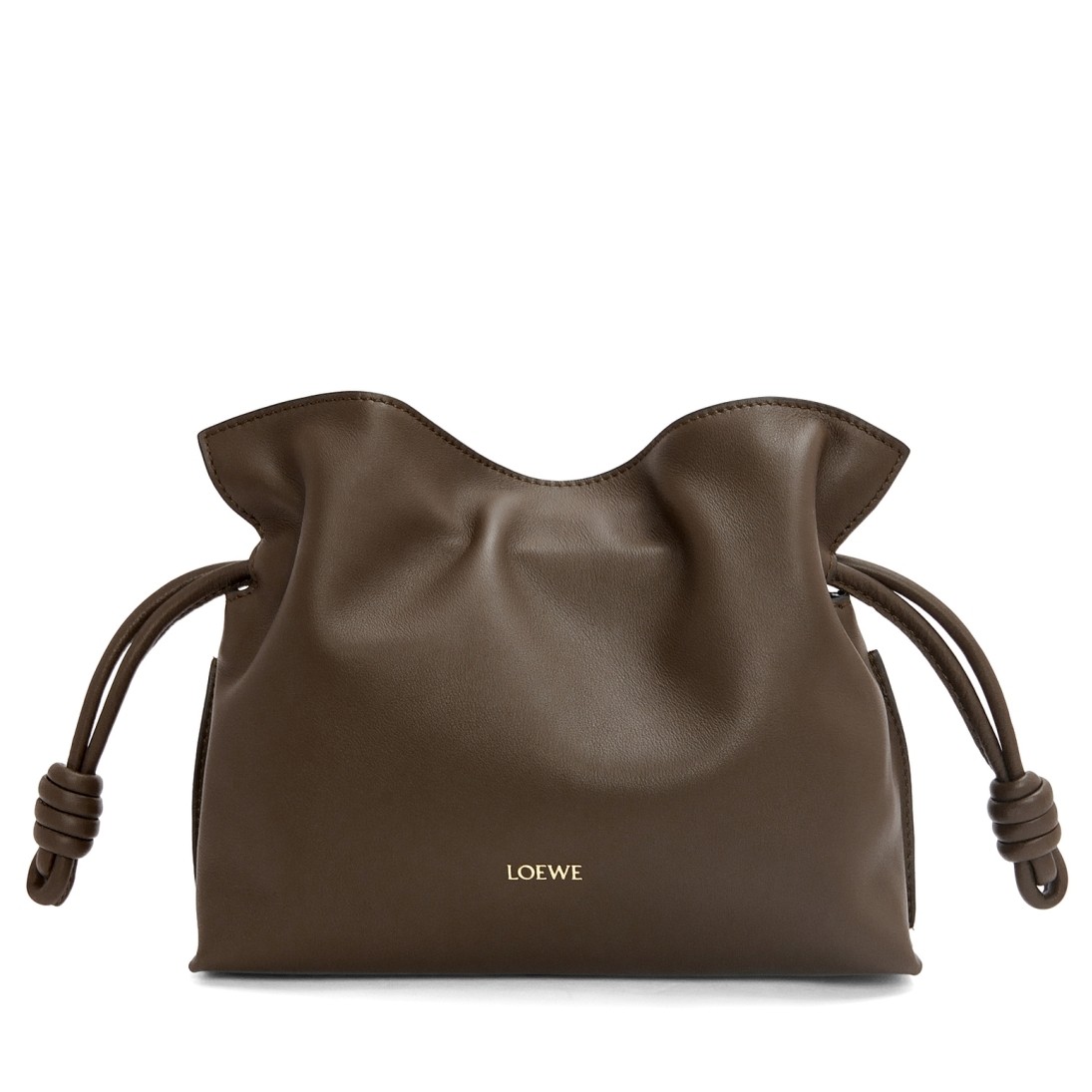 L0ew* mini flamenco clutch bag in chocolate nappa calfskin