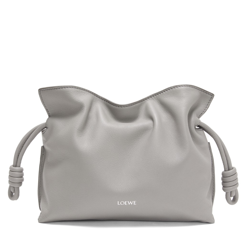 L0ew* mini flamenco clutch bag in pearl grey nappa calfskin