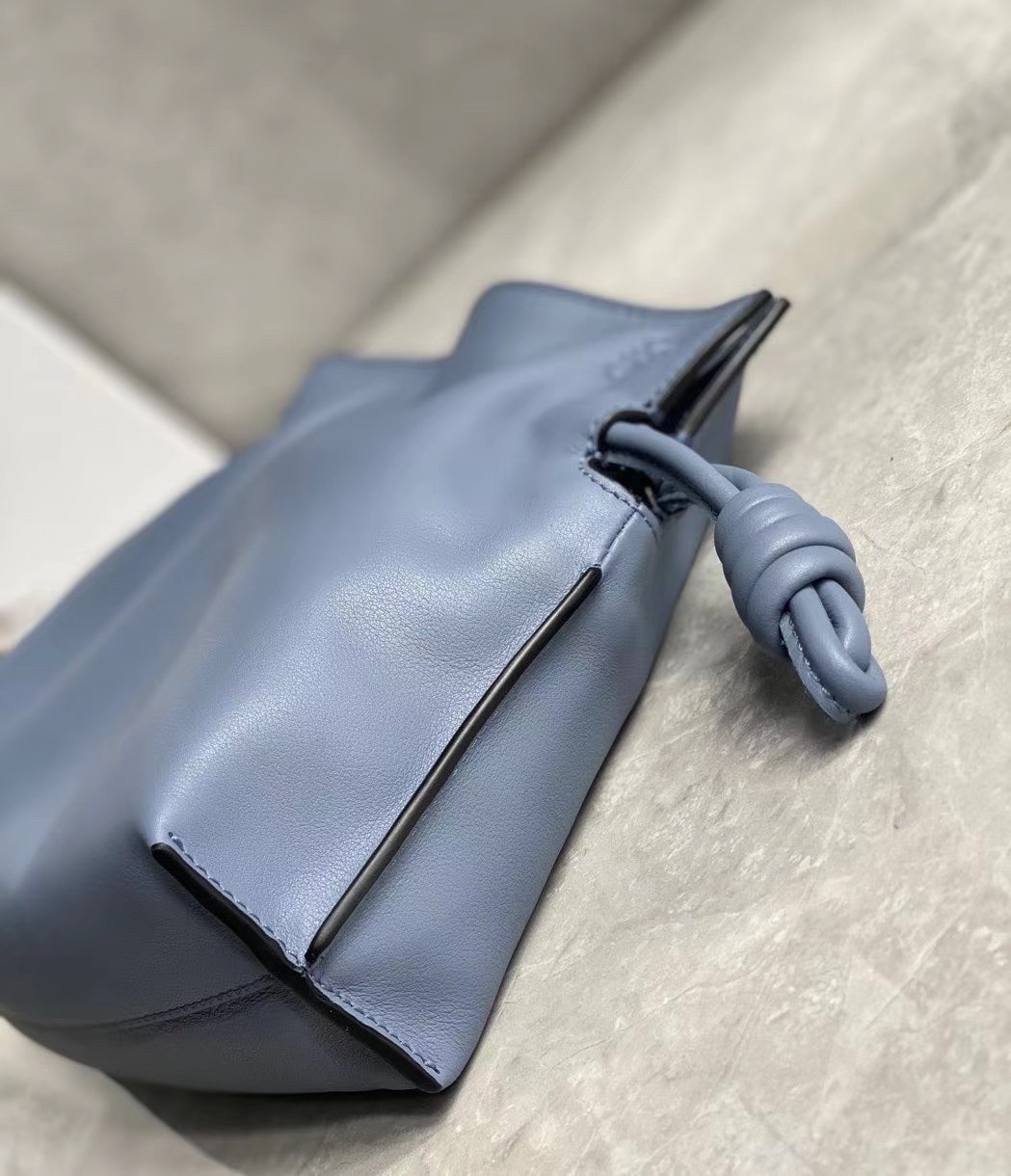 L0ew* flamenco mini clutch in atlantic blue nappa leather