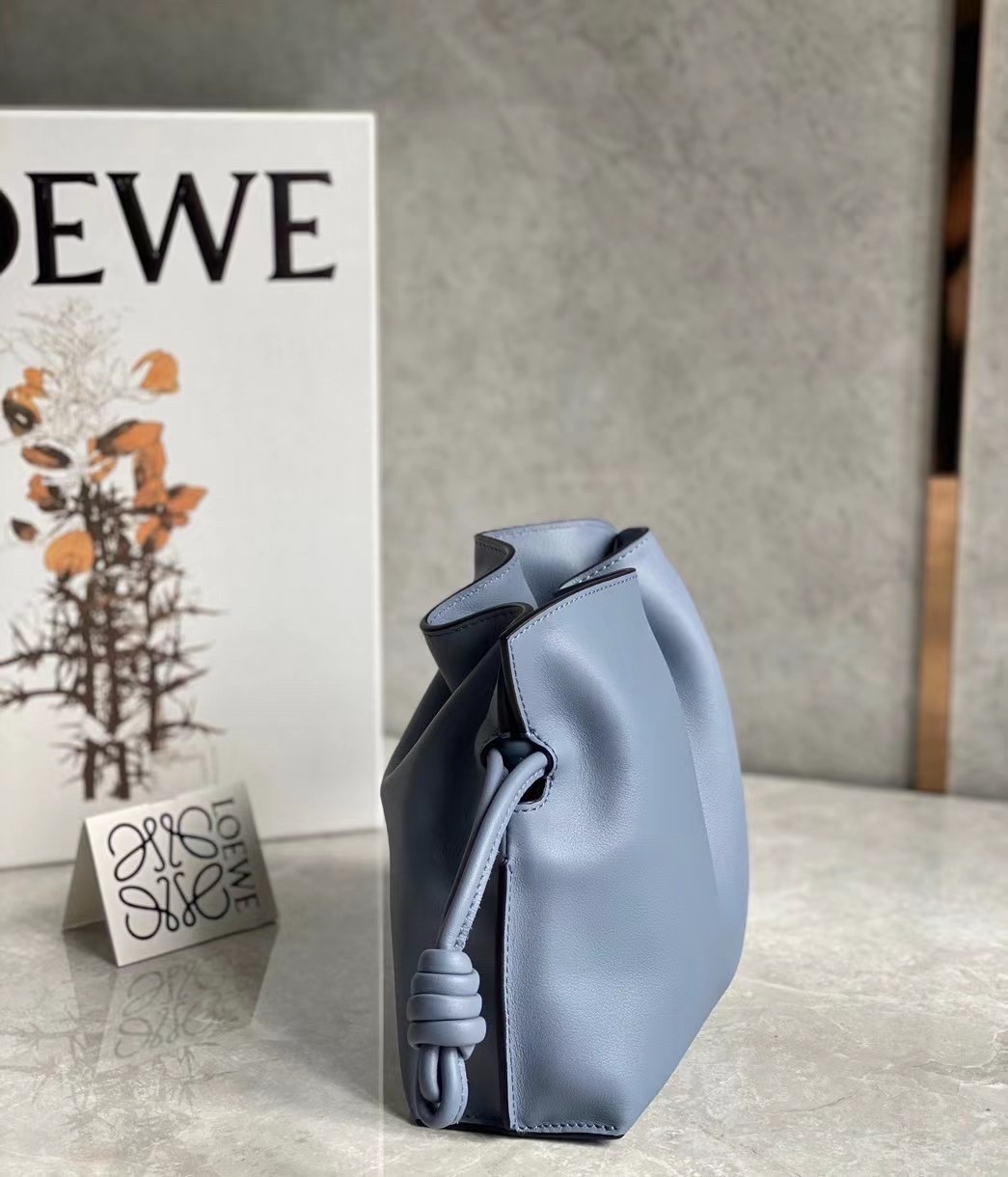 L0ew* flamenco mini clutch in atlantic blue nappa leather