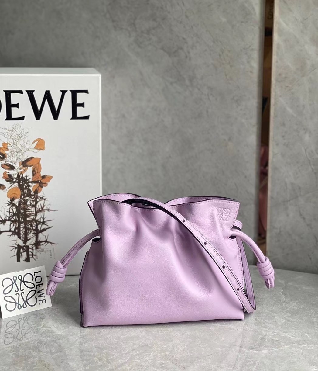 L0ew* flamenco mini clutch in bloom orchid nappa leather