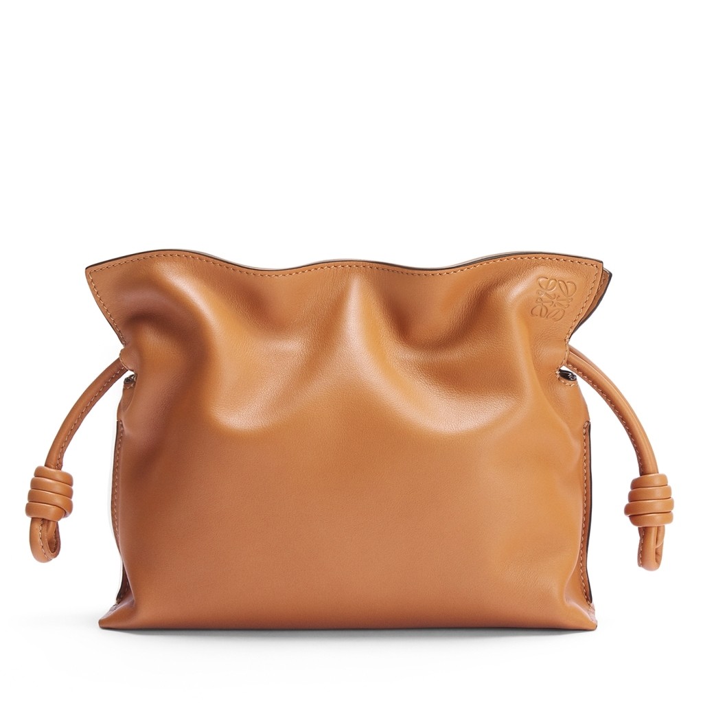 L0ew* flamenco mini clutch in brown nappa leather