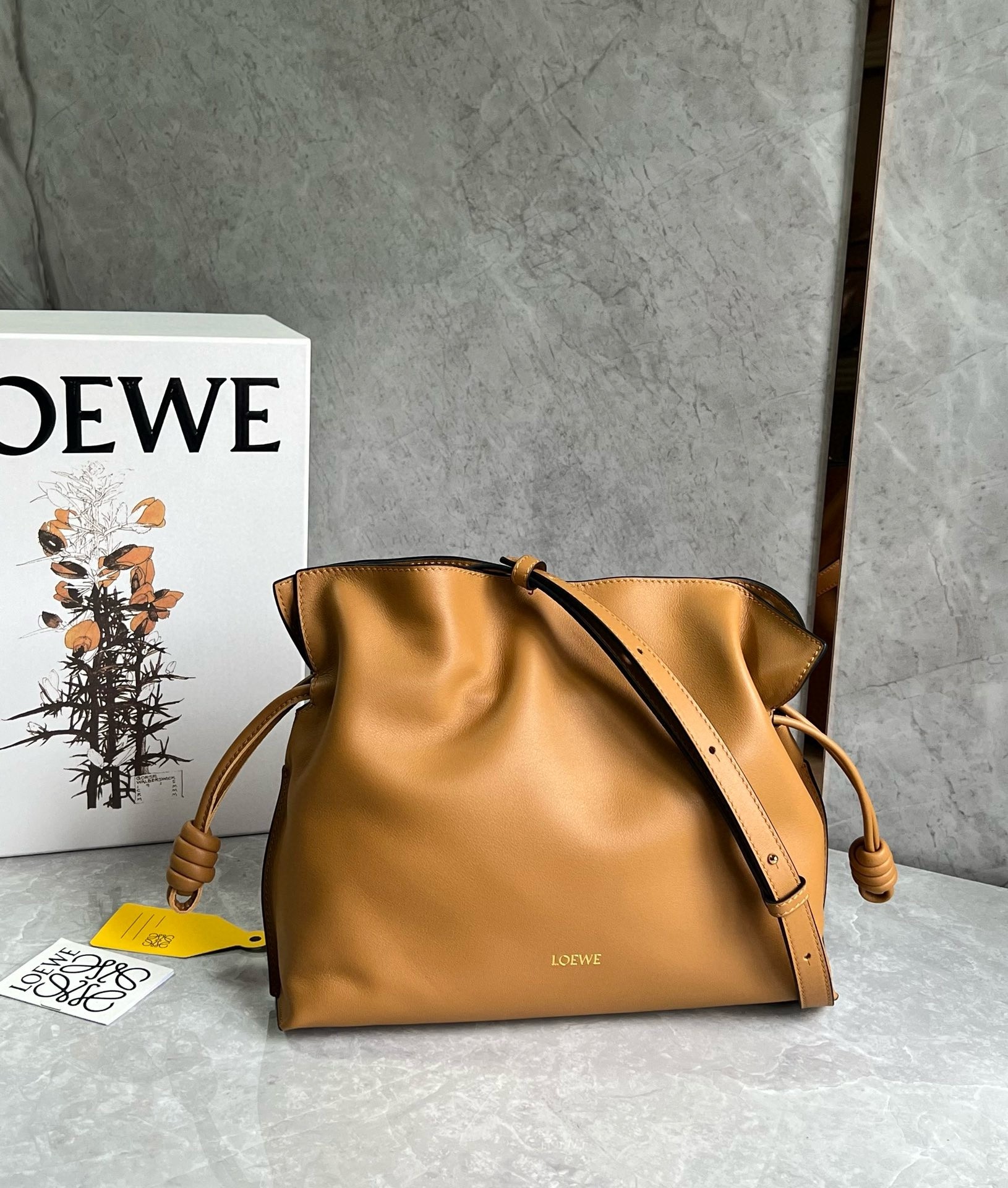 L0ew* flamenco clutch bag in warm desert nappa calfskin