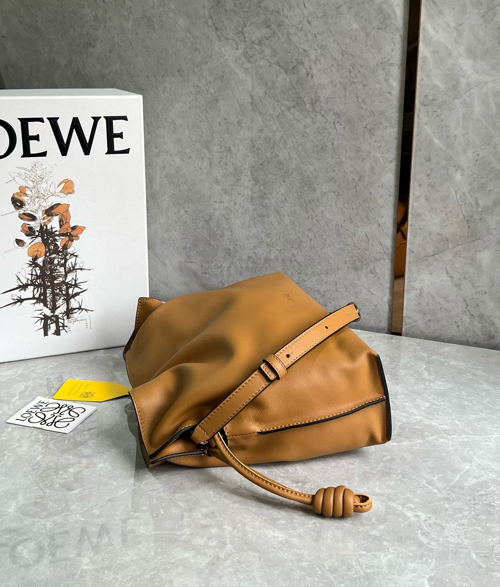 L0ew* flamenco clutch bag in warm desert nappa calfskin