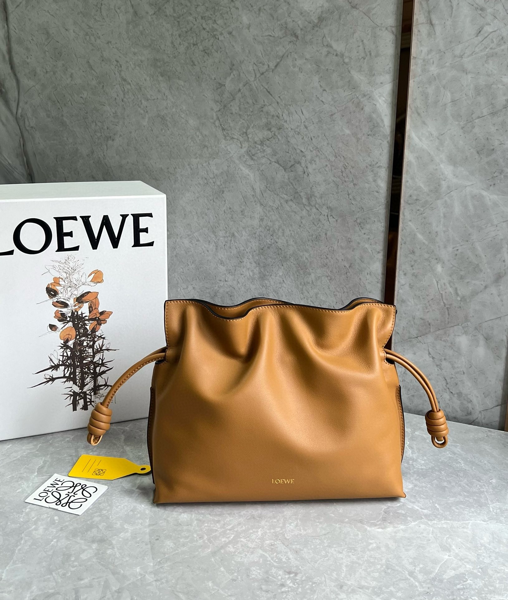 L0ew* flamenco clutch bag in warm desert nappa calfskin