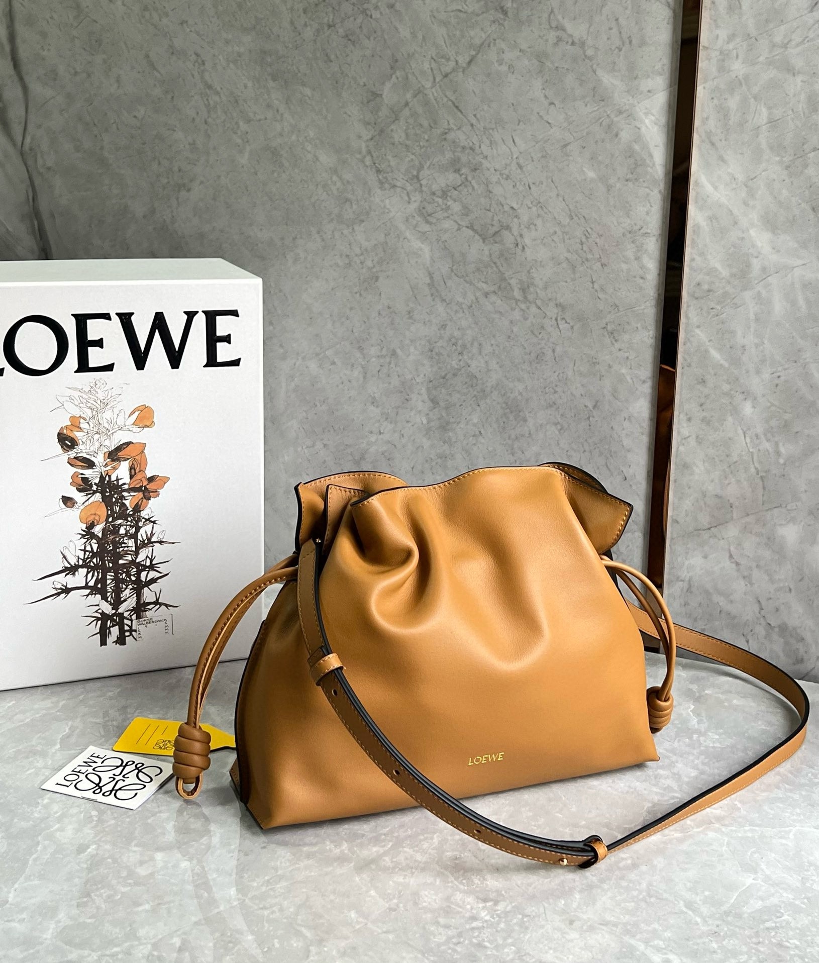 L0ew* flamenco clutch bag in warm desert nappa calfskin