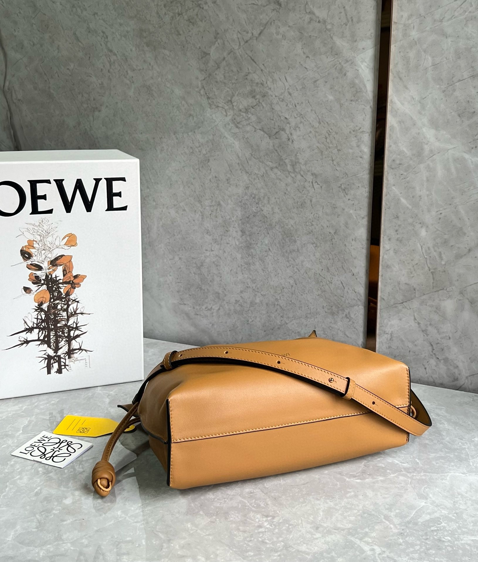 L0ew* flamenco clutch bag in warm desert nappa calfskin