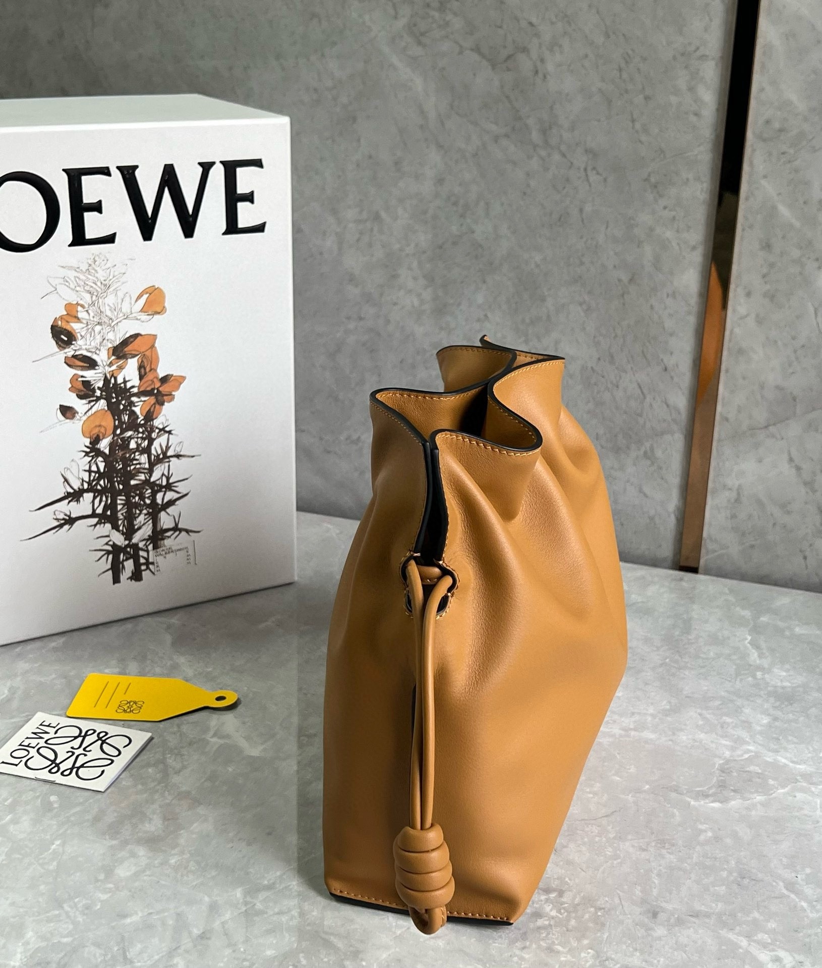 L0ew* flamenco clutch bag in warm desert nappa calfskin