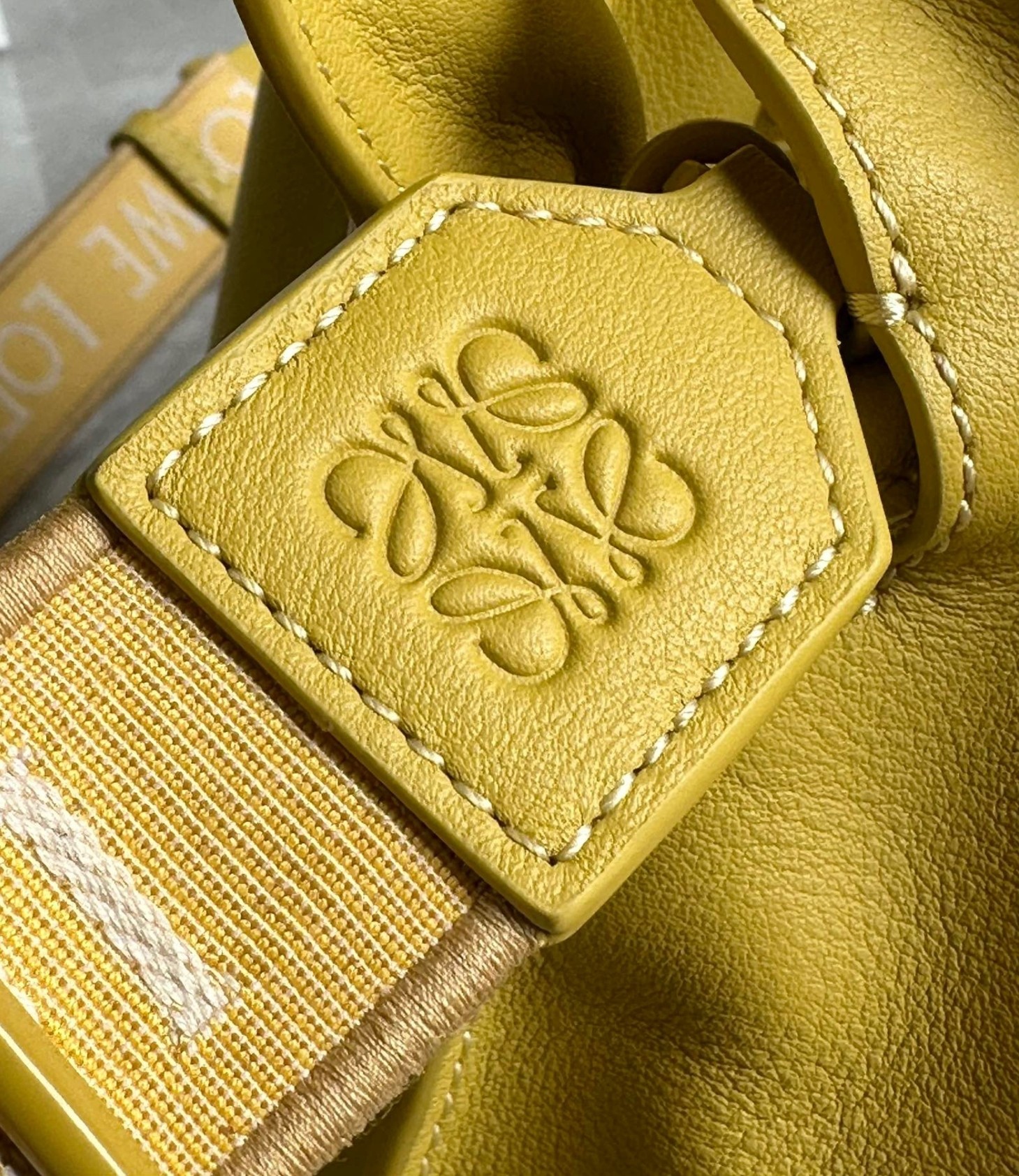 L0ew* flamenco clutch bag in pale yellow leather