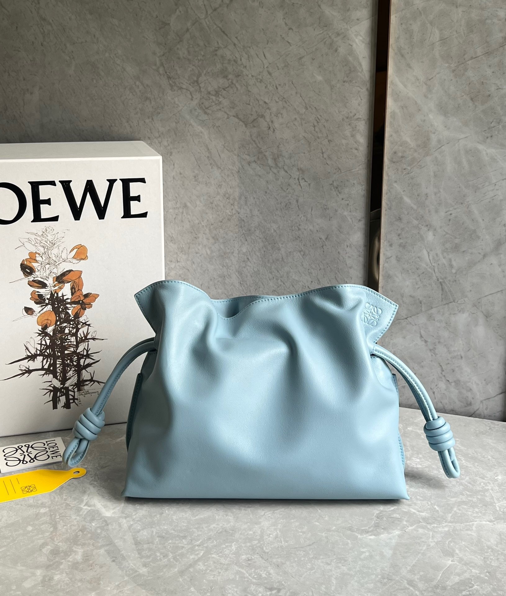 L0ew* flamenco clutch bag in dusty blue calfskin