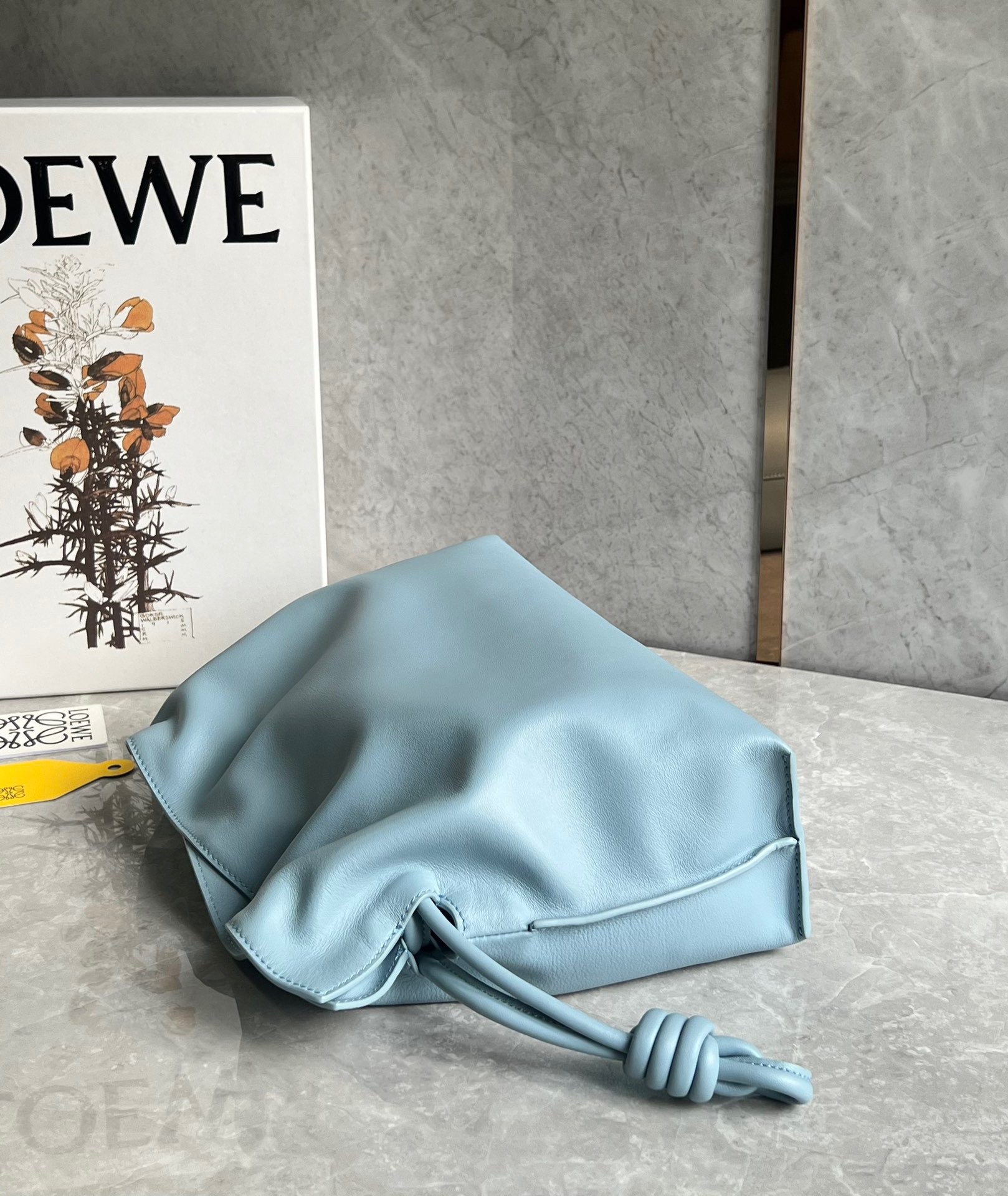 L0ew* flamenco clutch bag in dusty blue calfskin