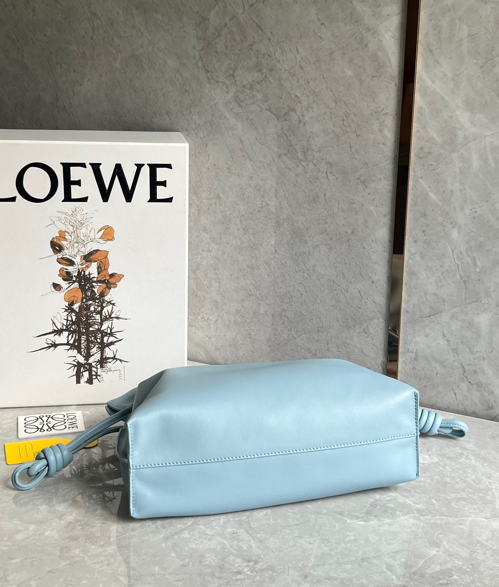 L0ew* flamenco clutch bag in dusty blue calfskin