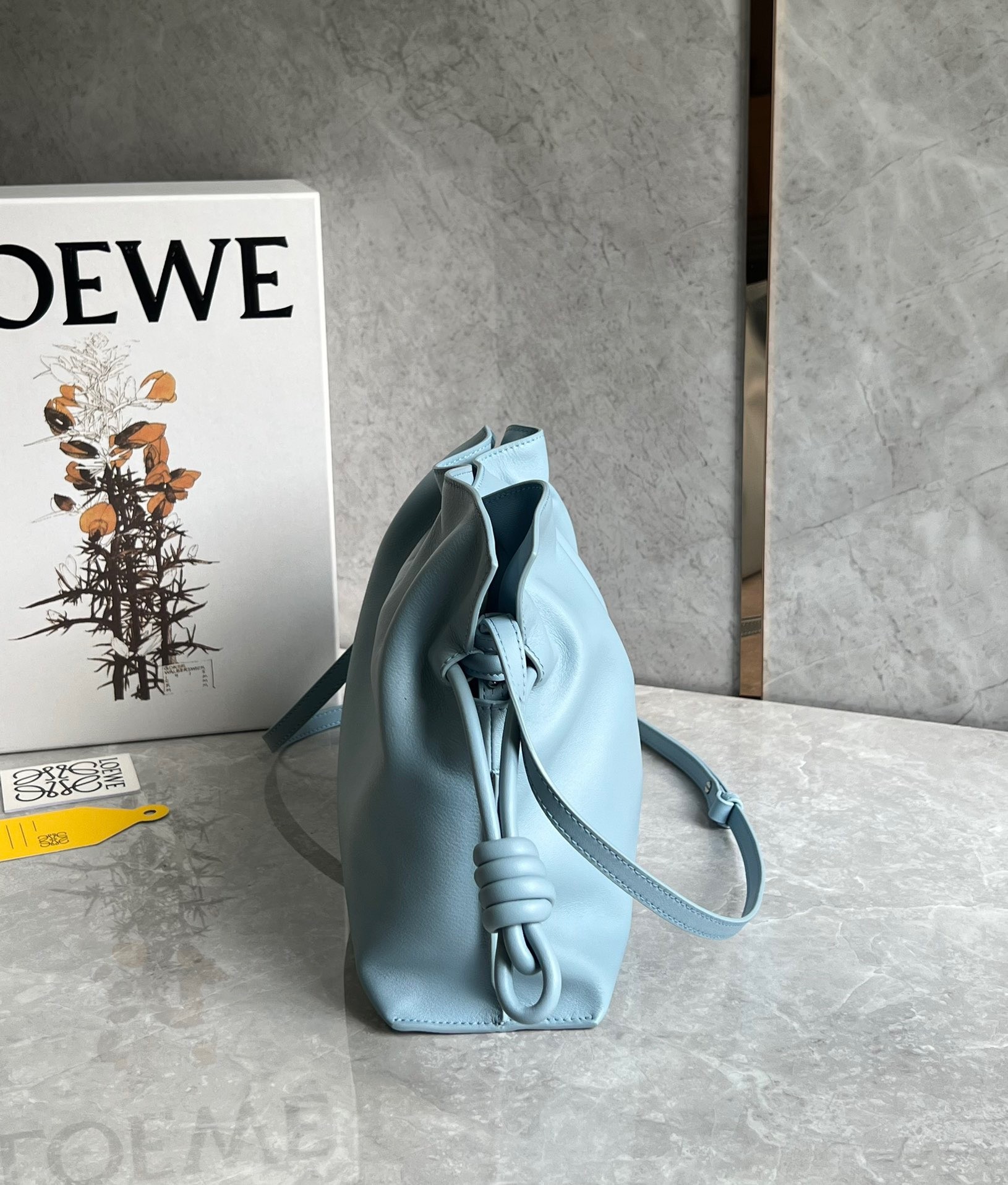 L0ew* flamenco clutch bag in dusty blue calfskin