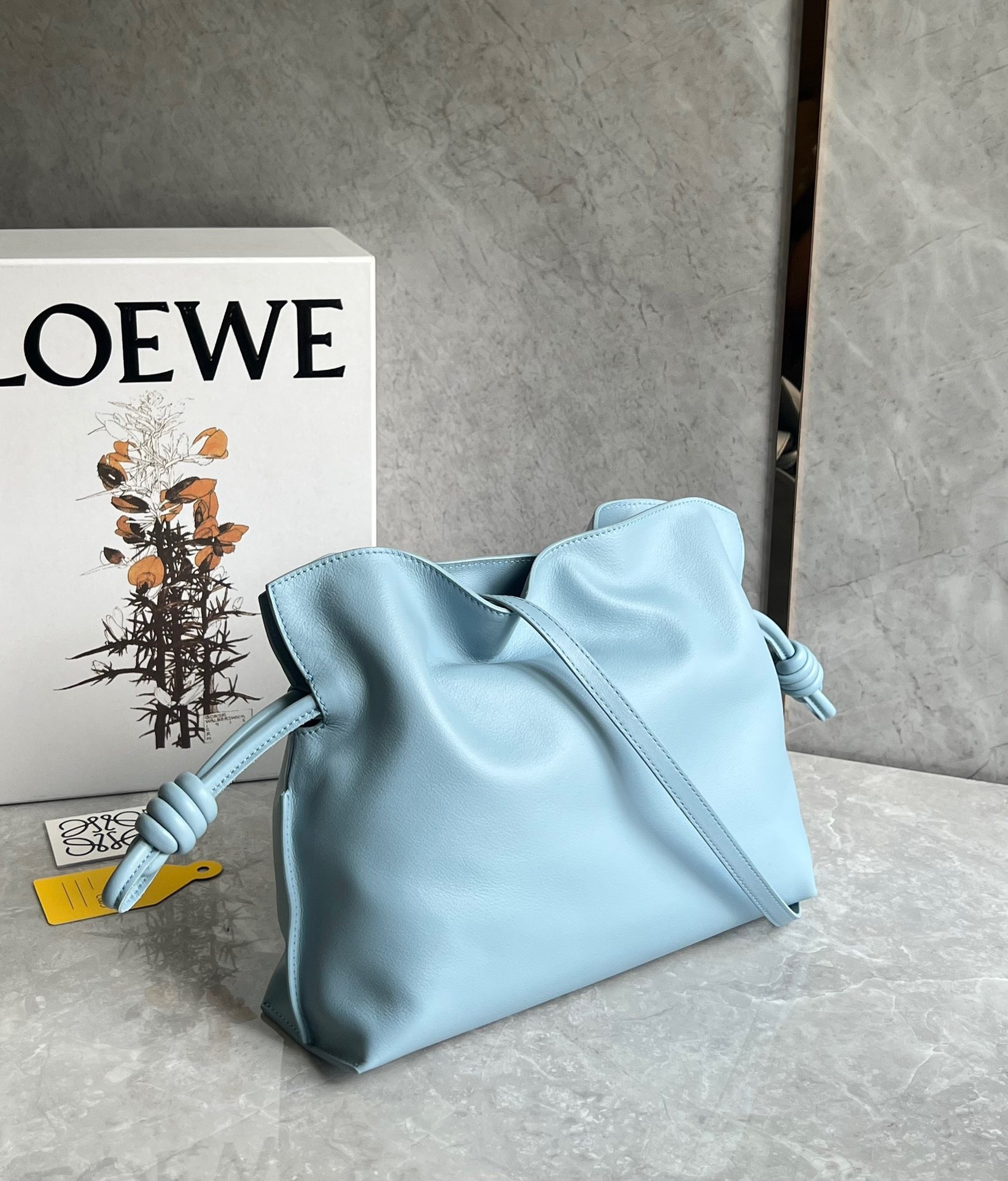 L0ew* flamenco clutch bag in dusty blue calfskin