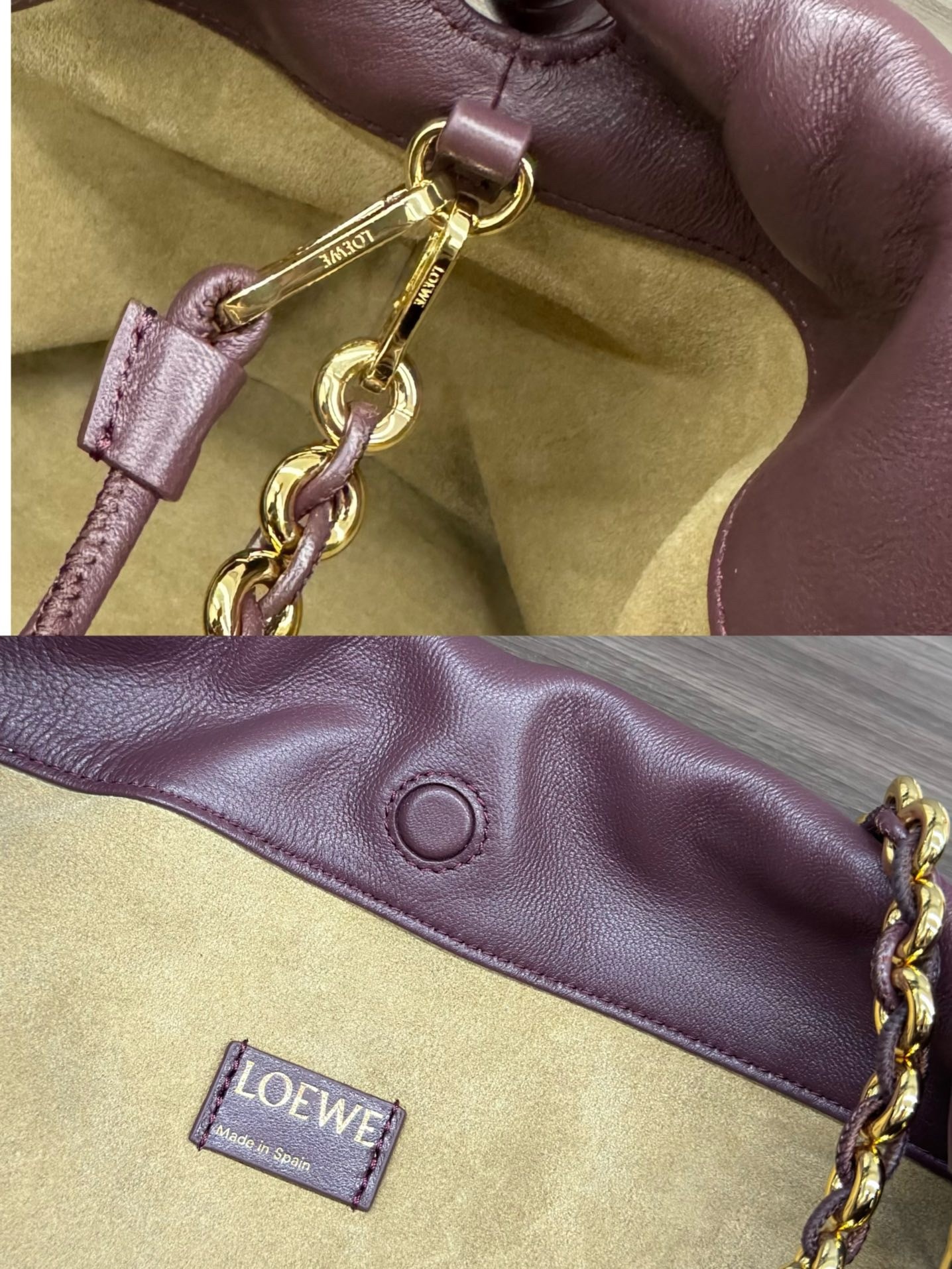 L0ew* flamenco purse in burgundy nappa lambskin