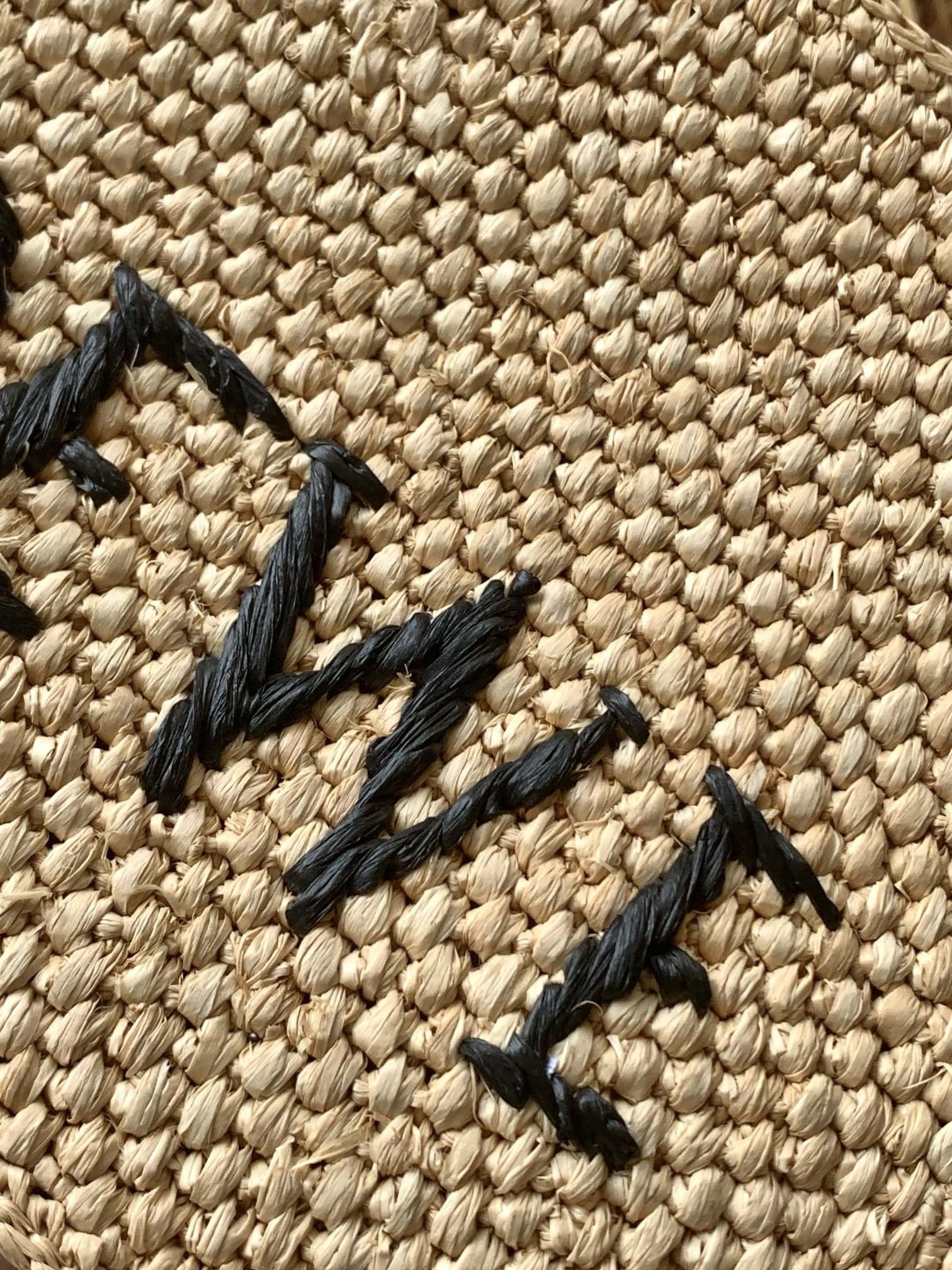 L0ew* small L0ew* font tote in natural raffia