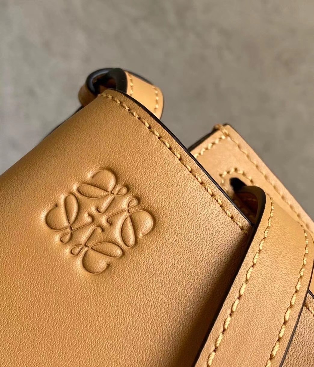 L0ew* mini gate dual bag in brown calfskin