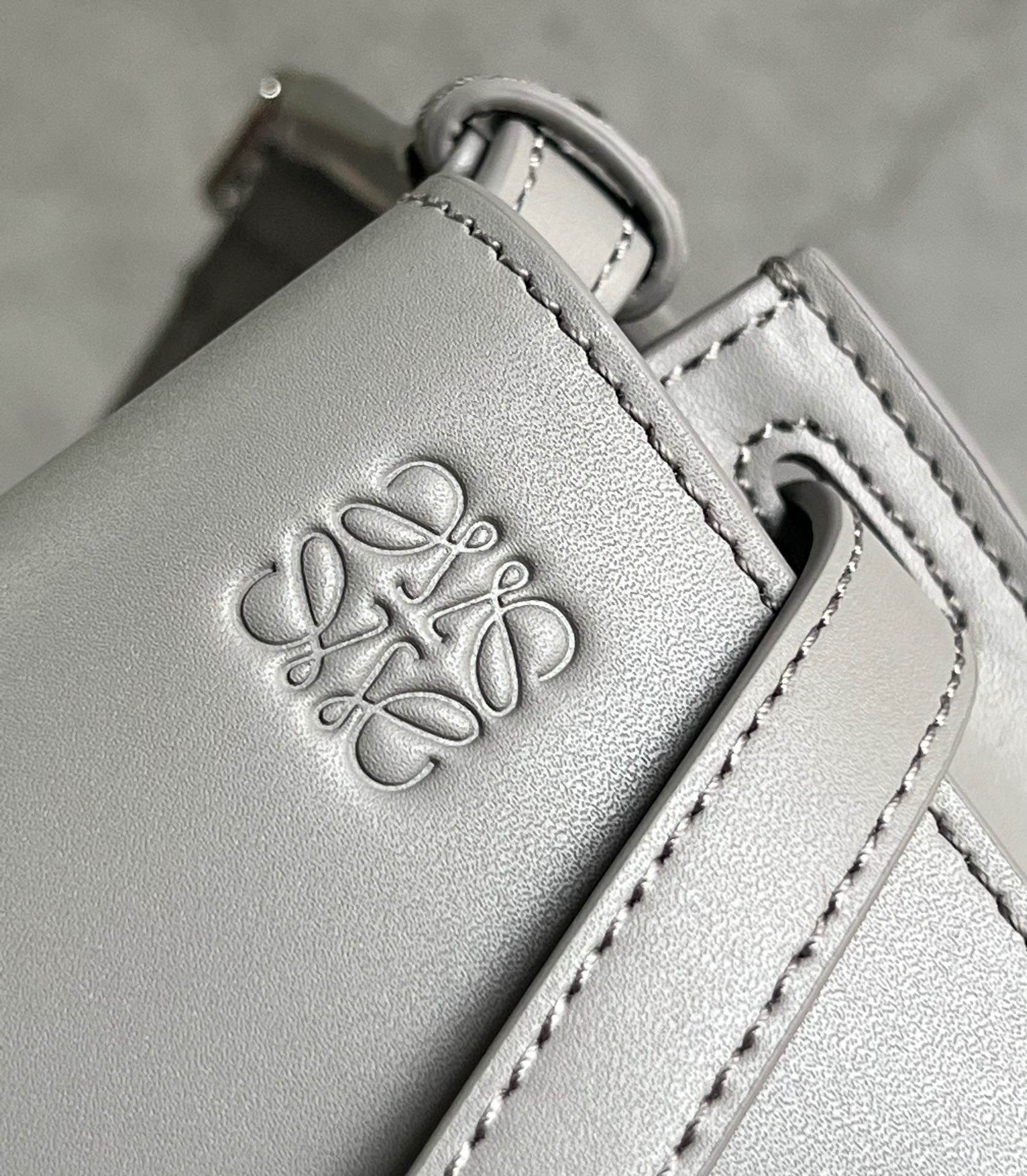 L0ew* gate dual mini bag in grey calfskin