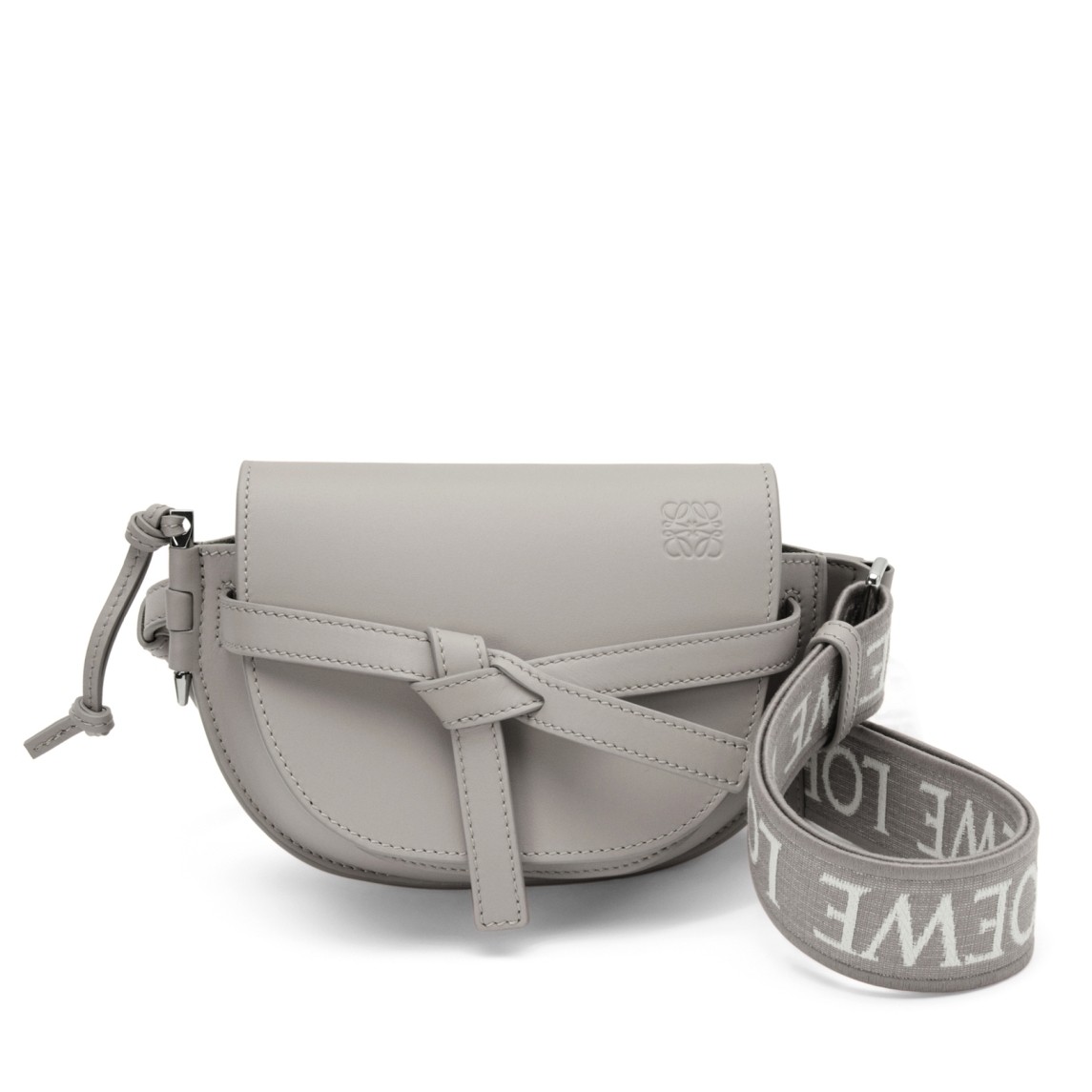 L0ew* gate dual mini bag in grey calfskin