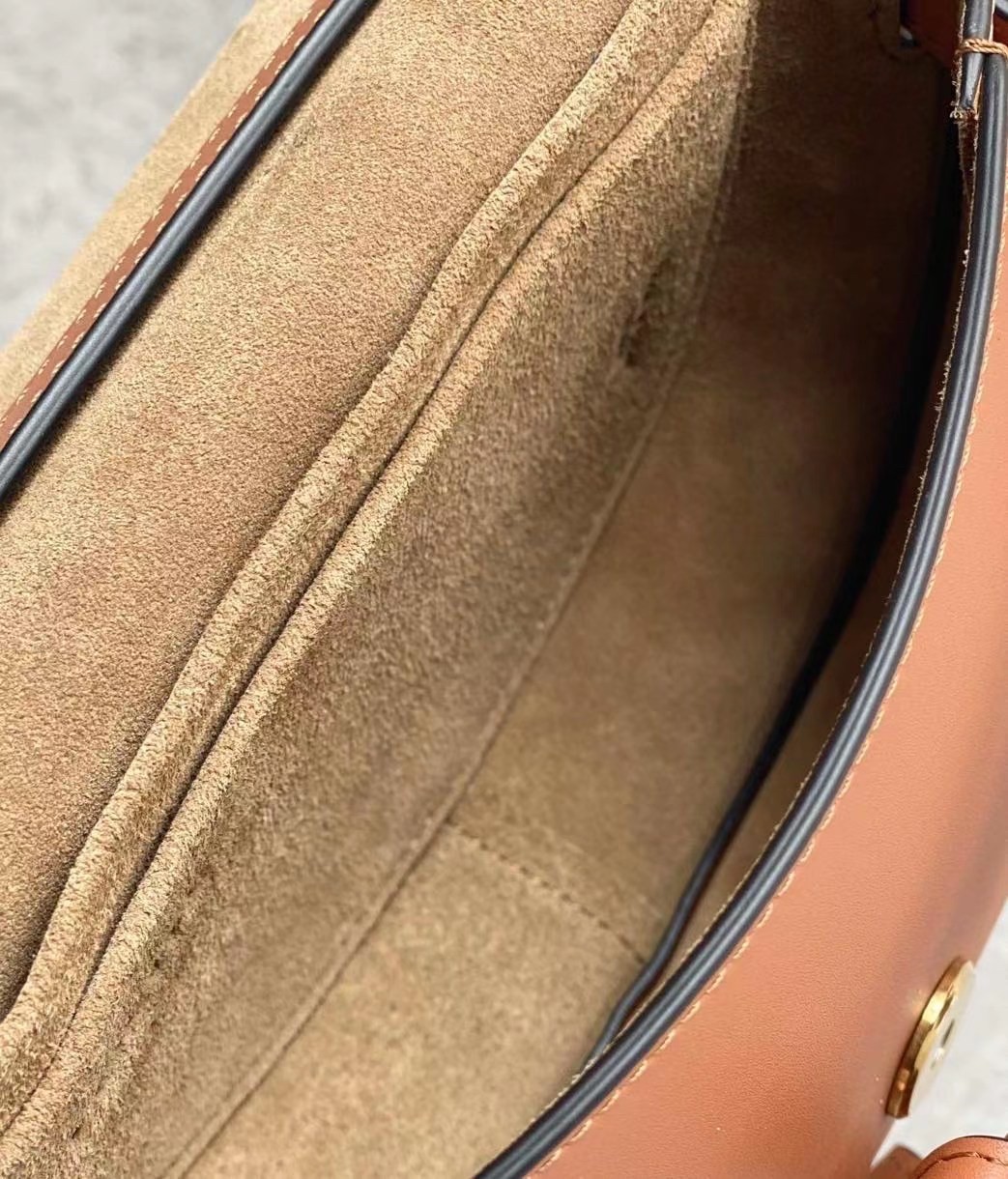 L0ew* mini gate dual bag in tan calfskin