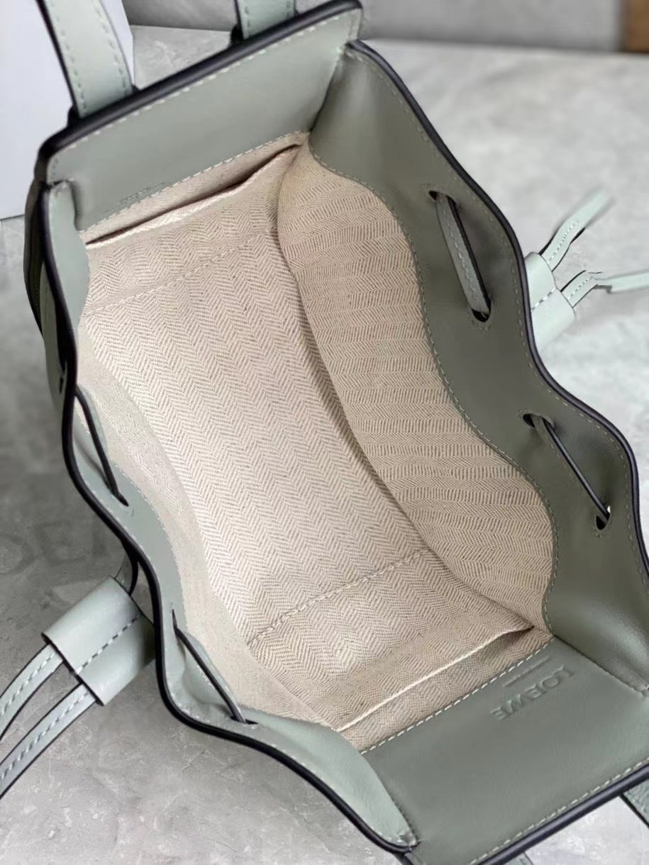 L0ew* mini hammock drawstring bag in ash grey calfskin
