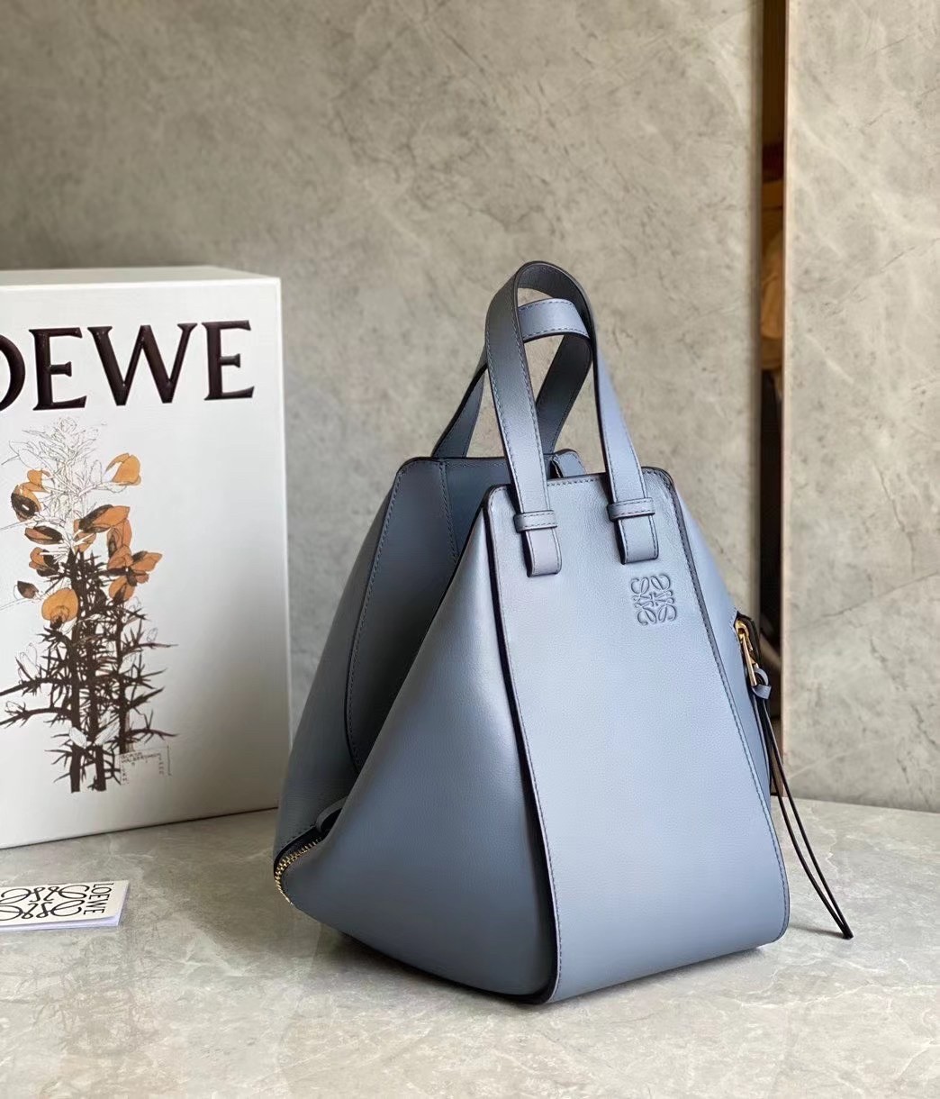 L0ew* hammock small bag in atlantic blue calfskin