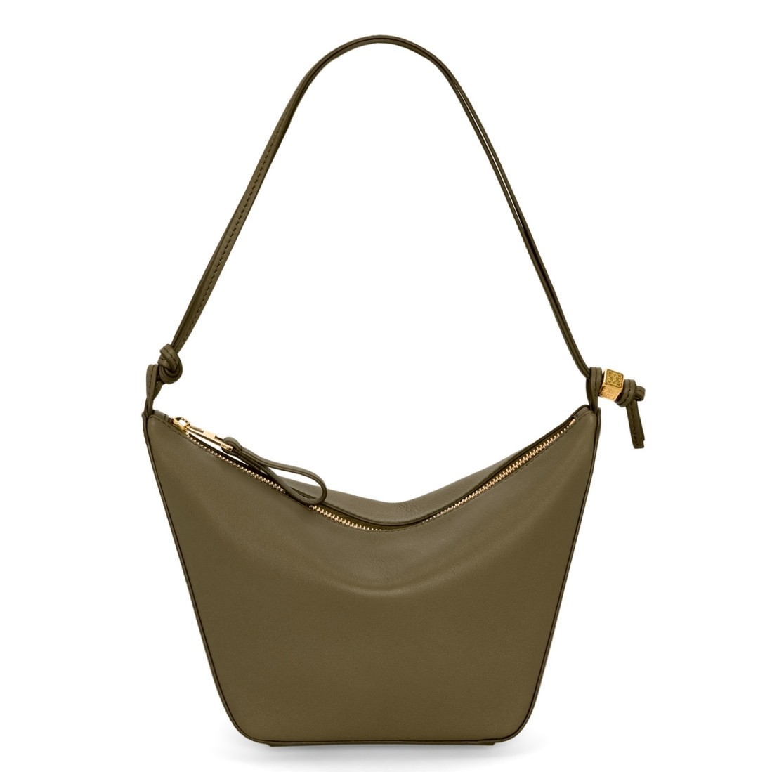 L0ew* mini hammock hobo bag in dark green calfskin