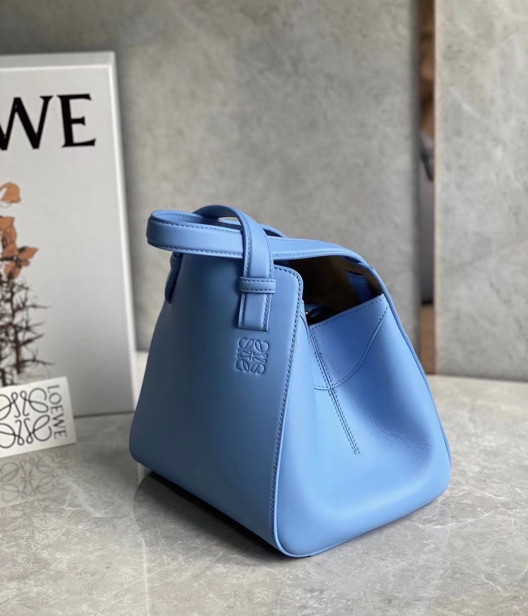 L0ew* hammock nugget bag in celestine blue calfskin