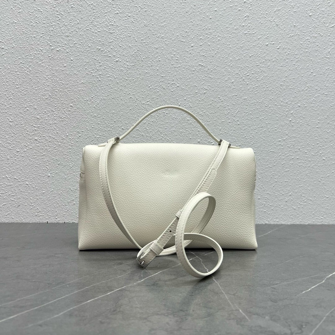 L**o p*ana extra pocket pouch l27 in white grained leather