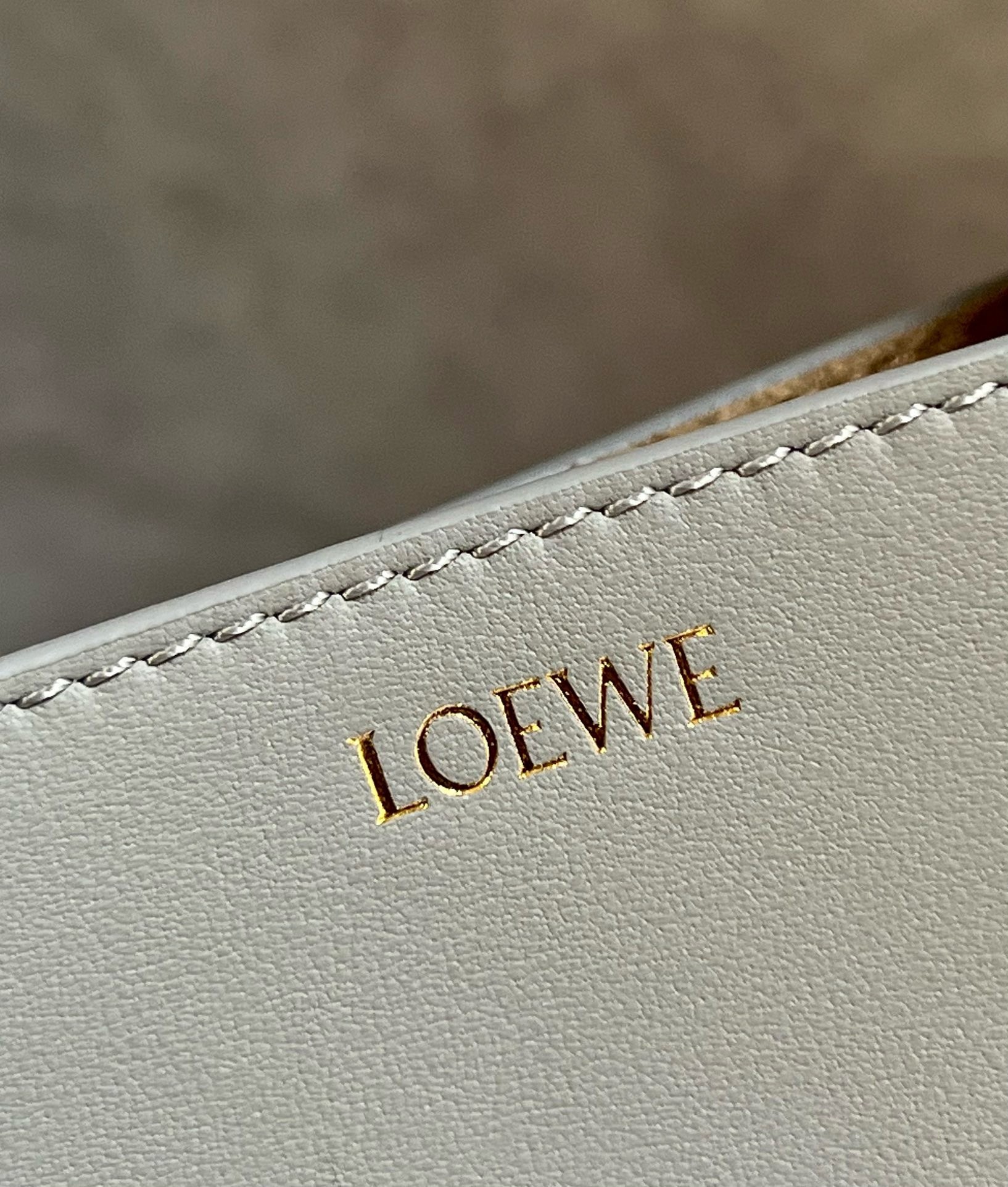 L0ew* mini puzzle fold tote bag in grey/dark grey calfskin