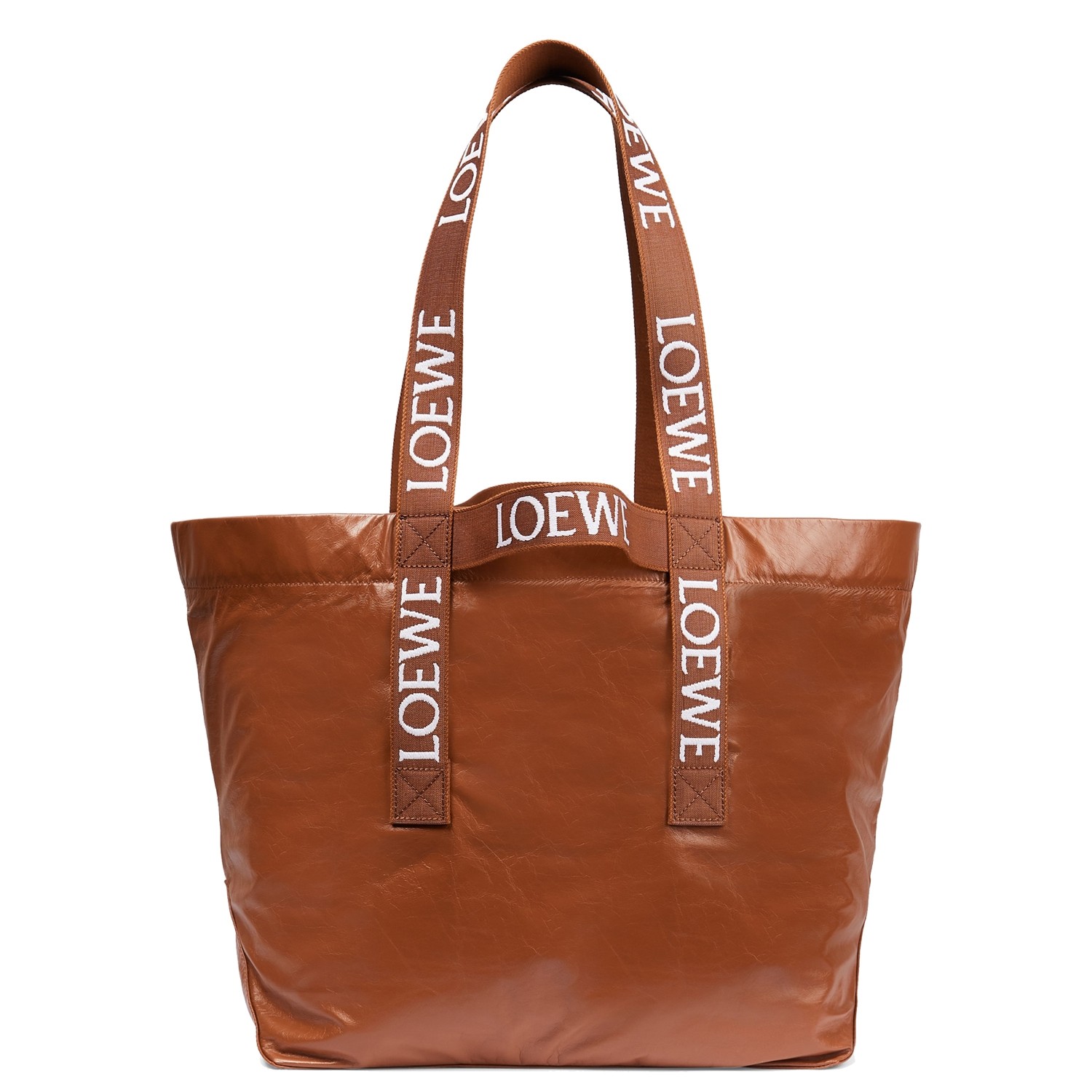 L0ew* fold shopper bag in brown paper calfskin