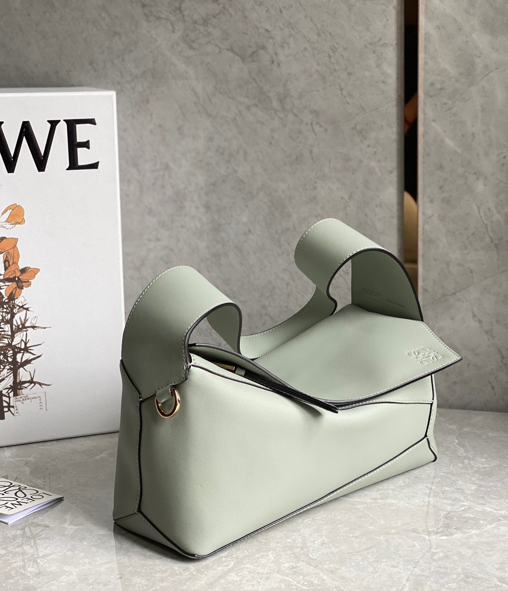L0ew* puzzle hobo bag in light celadon nappa calfskin